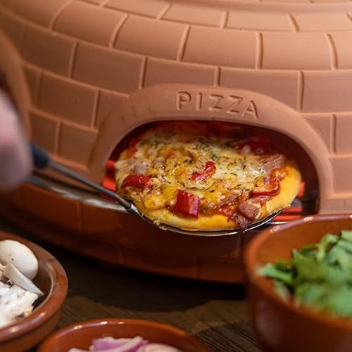 Miniatura 6 de Horno eléctrico de pizza para compartir en familia con cubierta de terracota, mini horno de pizza sin humo para fiesta de pizza, fiesta en casa (6