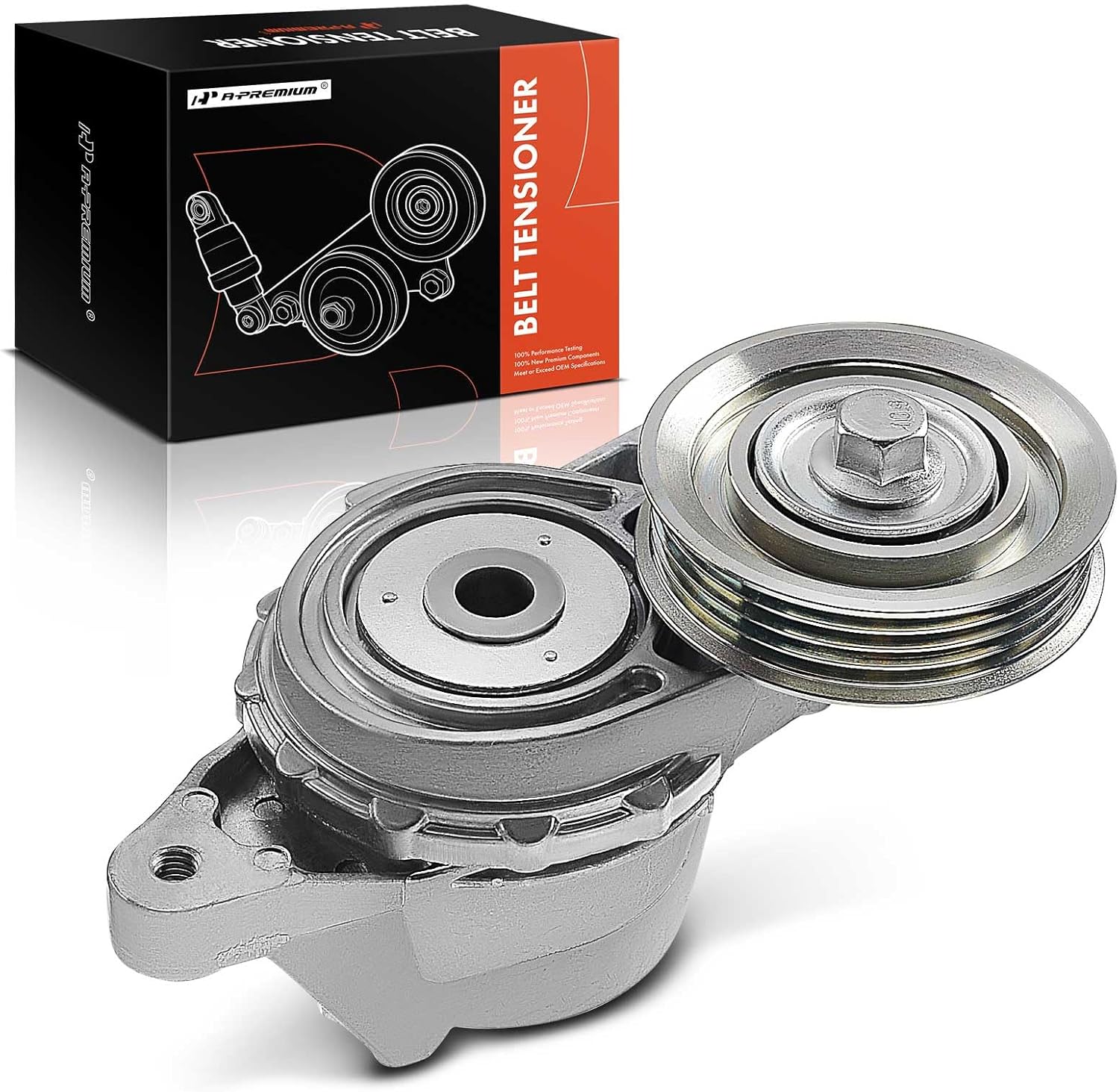 A-Premium Belt Tensioner Assembly with Pulley Compatible with Honda CR-Z 2011-2014, Insight 2010-2013, Electric Gas, Replace# 31170RBJ003, 31170-RBJ-003