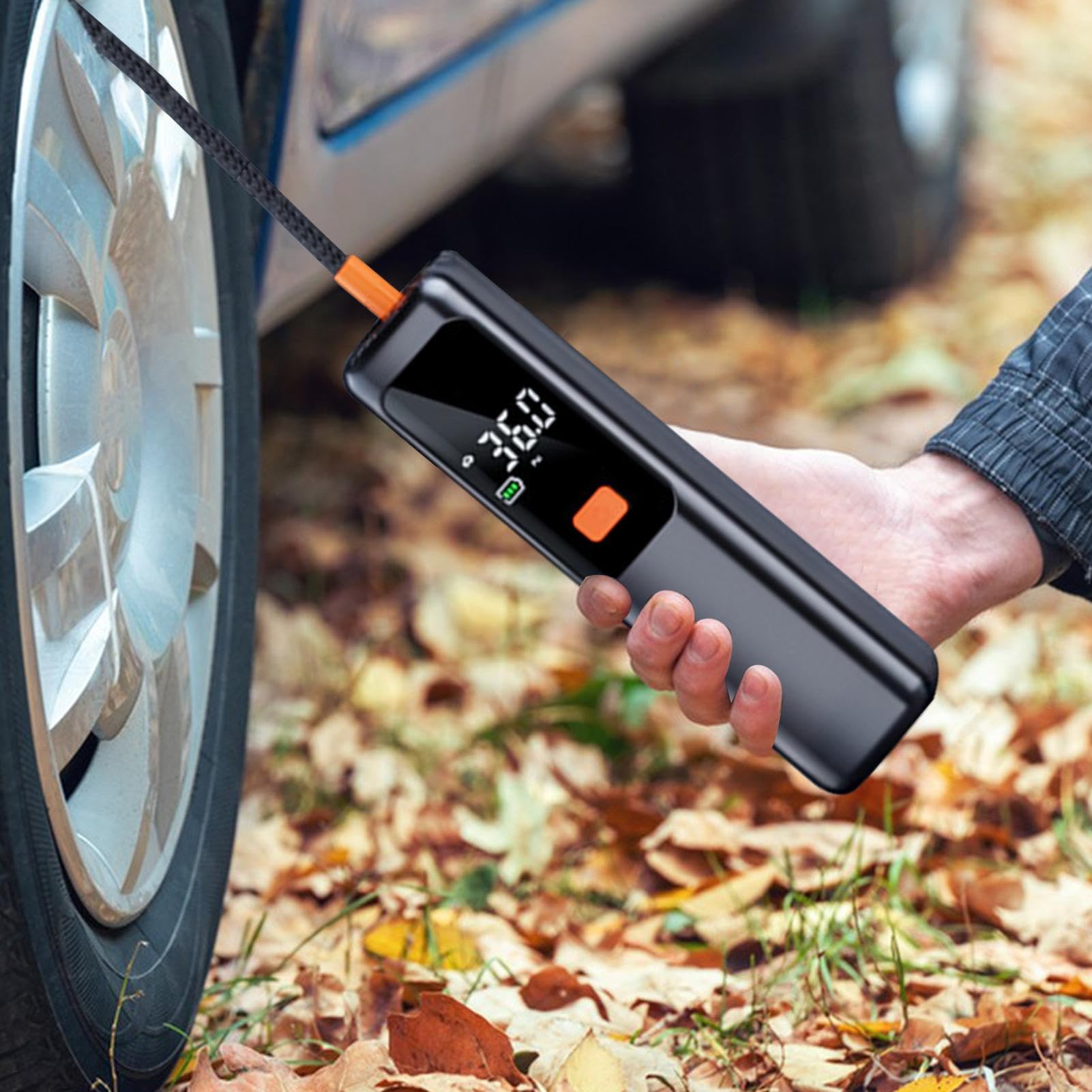 Compresseur d'air Portable Gonfleur Électrique Rechargeable à Arrêt