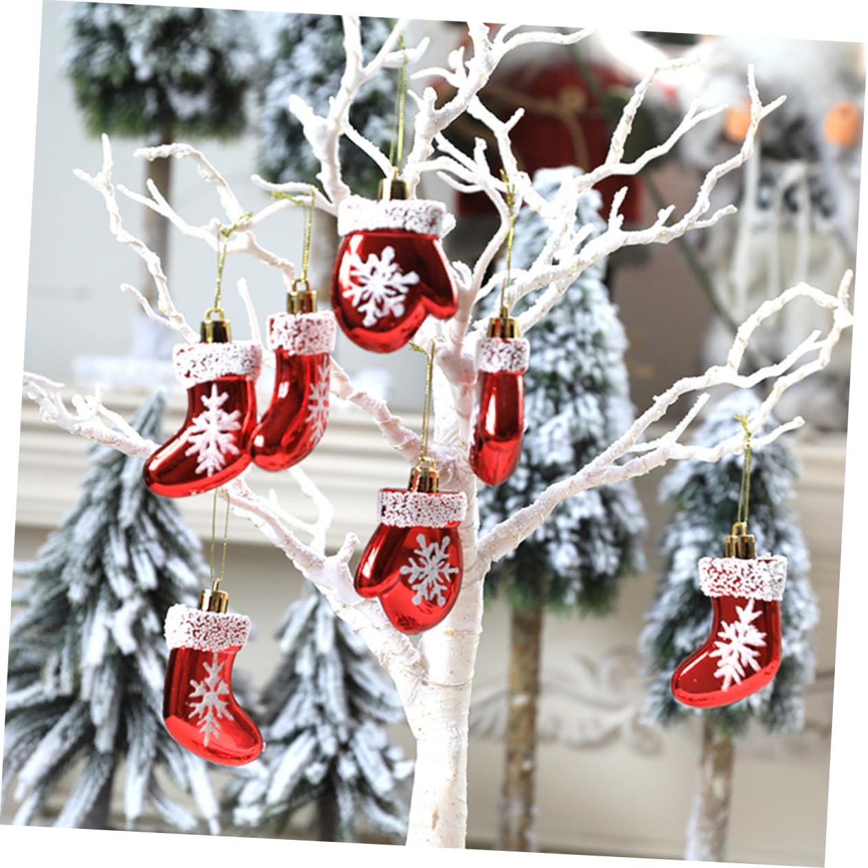 PRETYZOOM 4 Set Di Decorazioni Infrangibili Per Lalbero Di Natale Pendenti Per Lalbero Di Natale Decorazioni in Plastica Per o Di Confezione Da 6 Pezzi*4