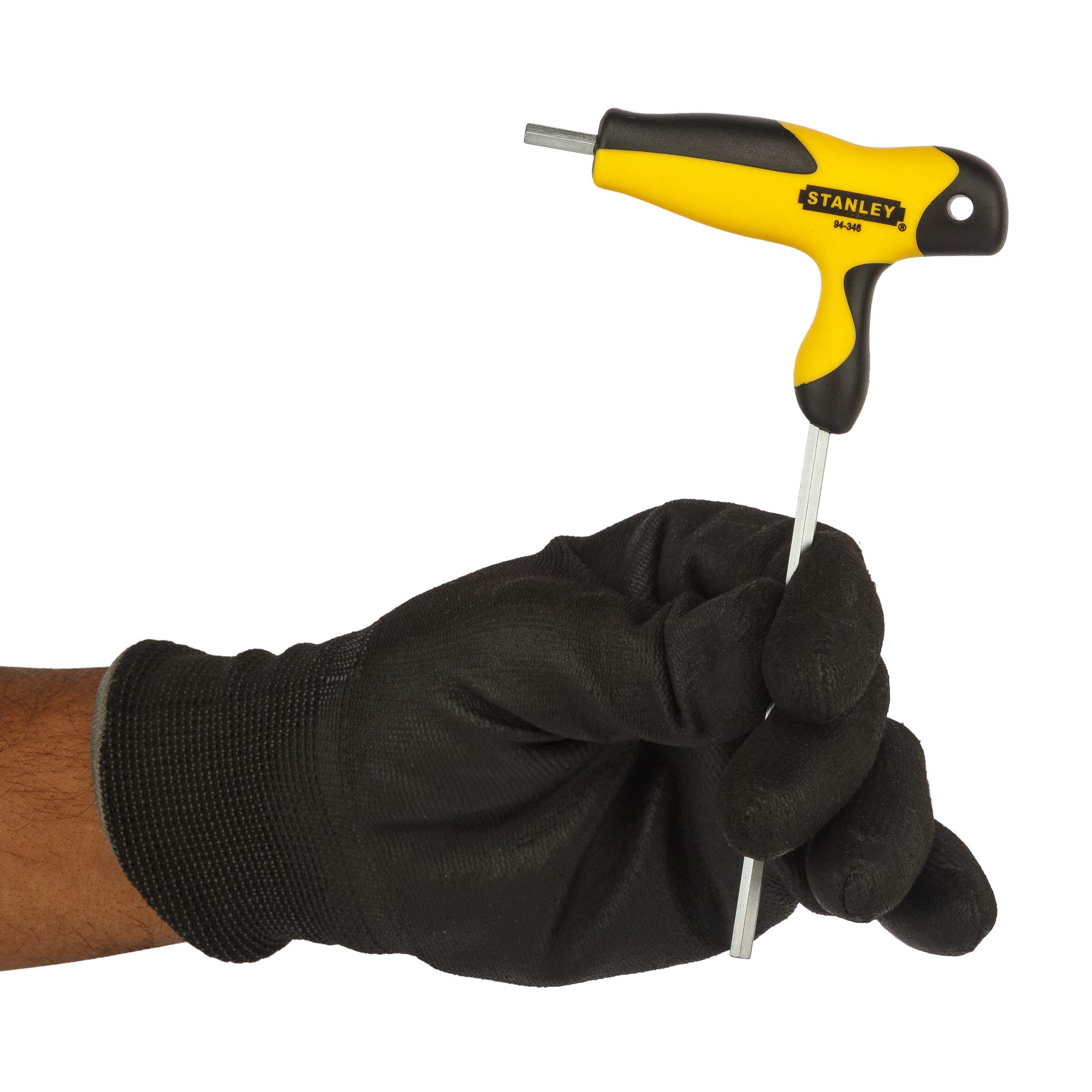 STANLEY 94-346 4.0mm Metric 2 Way T Handle Hex Key (Silver and Yellow) 3