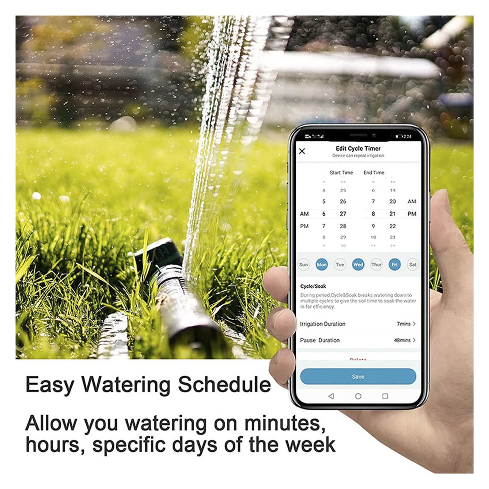 Garden Smart Water Timer IP55. Wąż wifi Zraszacz Wąż Timer Automatyczne nawadnianie Drip Zawór regulatora Timera(4 ways)