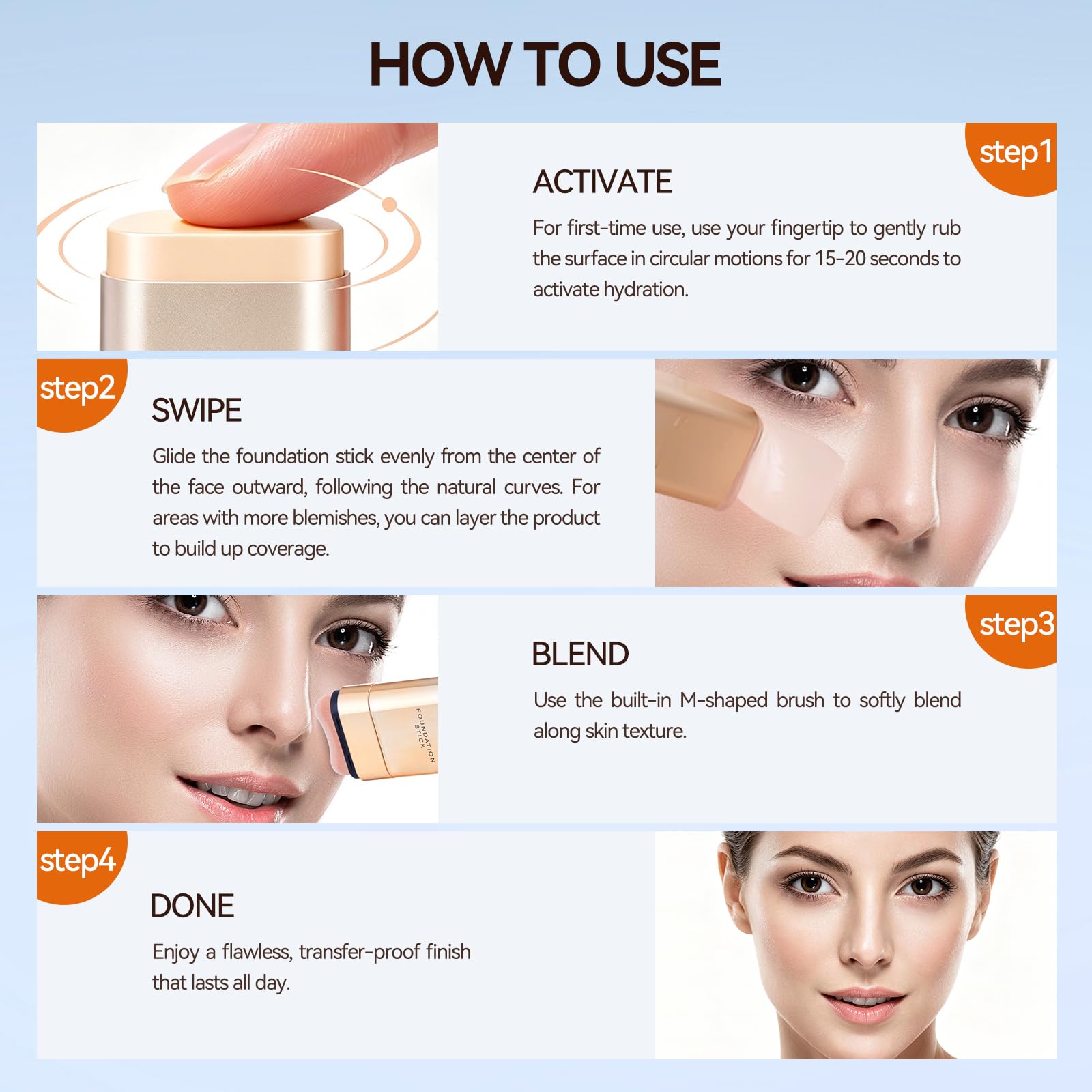 Face Sunscreen Stick - Korean Tinted Sunscreen for Face with SPF