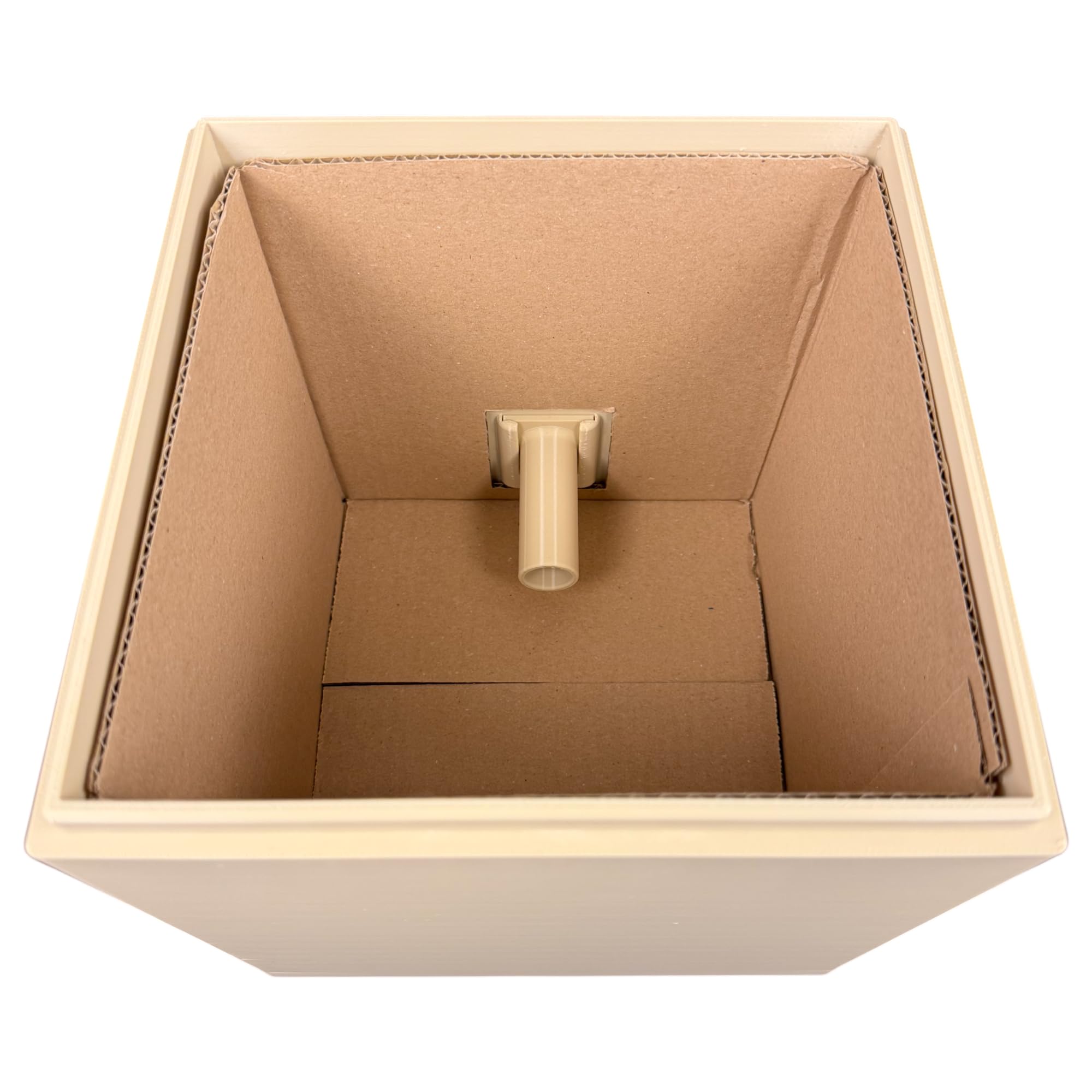 Premium Hummelhaus mit Klimaaufsatz, inkl. Nistmaterial & Schafwoll-Wärmevlies – wetterfest & langlebig (Beige)