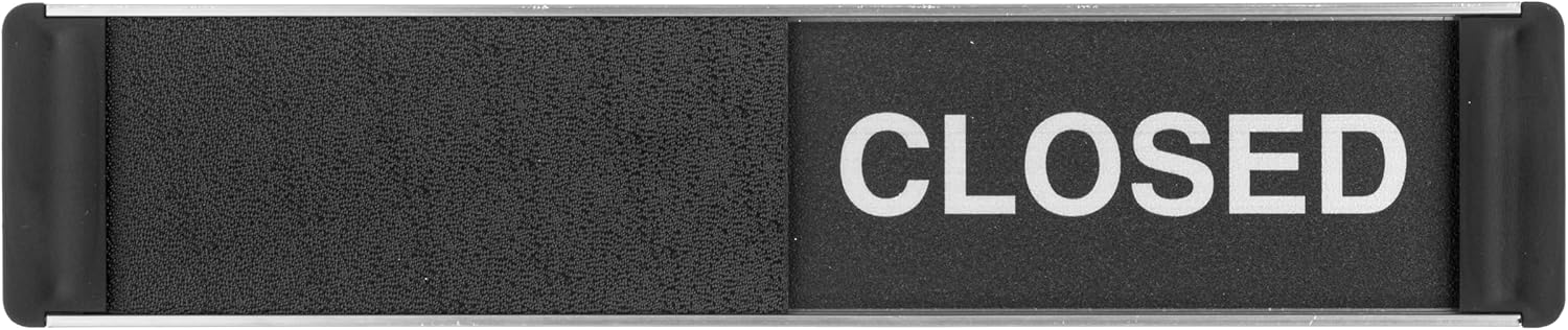 SECO OPEN/CLOSED Sliding Meeting Room Sign – 10.03" x 2.05" – Aluminium & PVC