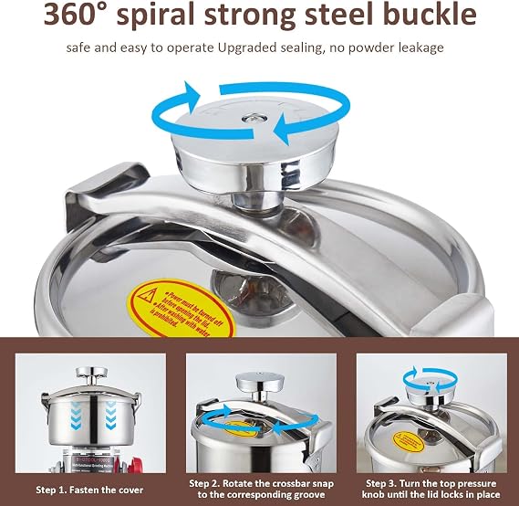 BI-DTOOL Electric Grain Mill Grinder 2000W Dry Material Grinding Machine 800g Stainless Steel Pulverizer 36000r/min High-speed Grain Mill 270° swingable Superfine powder for Home and Commercial 800g