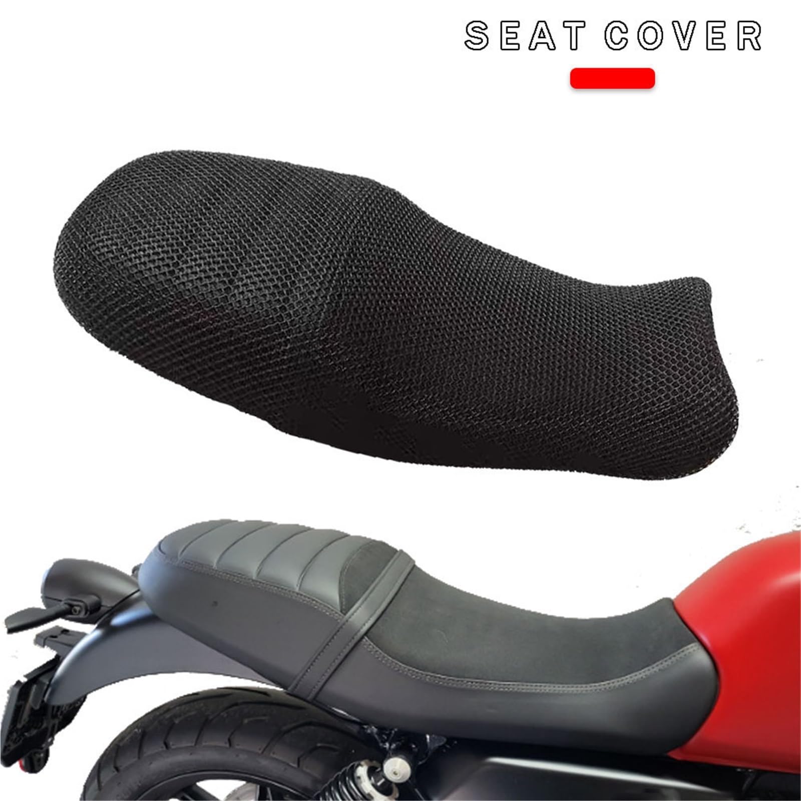 Accesorios De Motocicleta para Moto para Guzzi V7, Cubierta para El Asiento Trasero Piedra, Protector Red Malla 3D A Prueba Sol