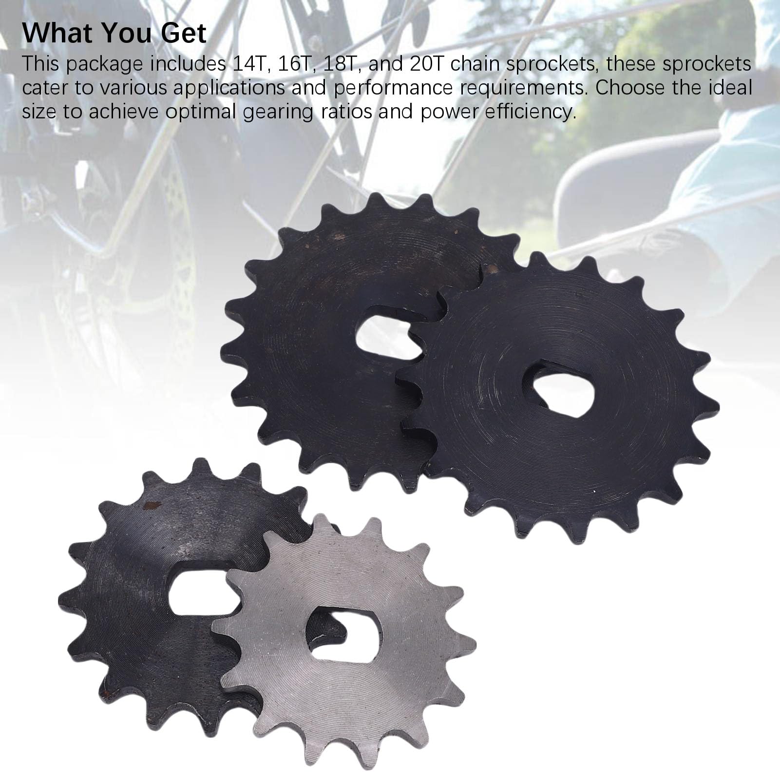 Pignon de Chaîne 420 en Acier 14T 16T 18T 20T Pignon de Moto 14T avec Trou en H de 12 X 17 Mm pour Tricycles électriques, Motos, Karts, Installation Facile, Remplacement Direct
