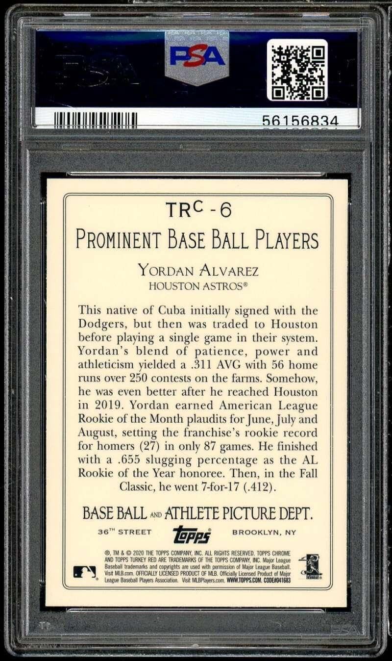 Yordan Alvarez Rookie Card 2020 Topps Update Turkey Chrome #TRC6 PSA 9 - Baseball Slabbed Rookie Cards