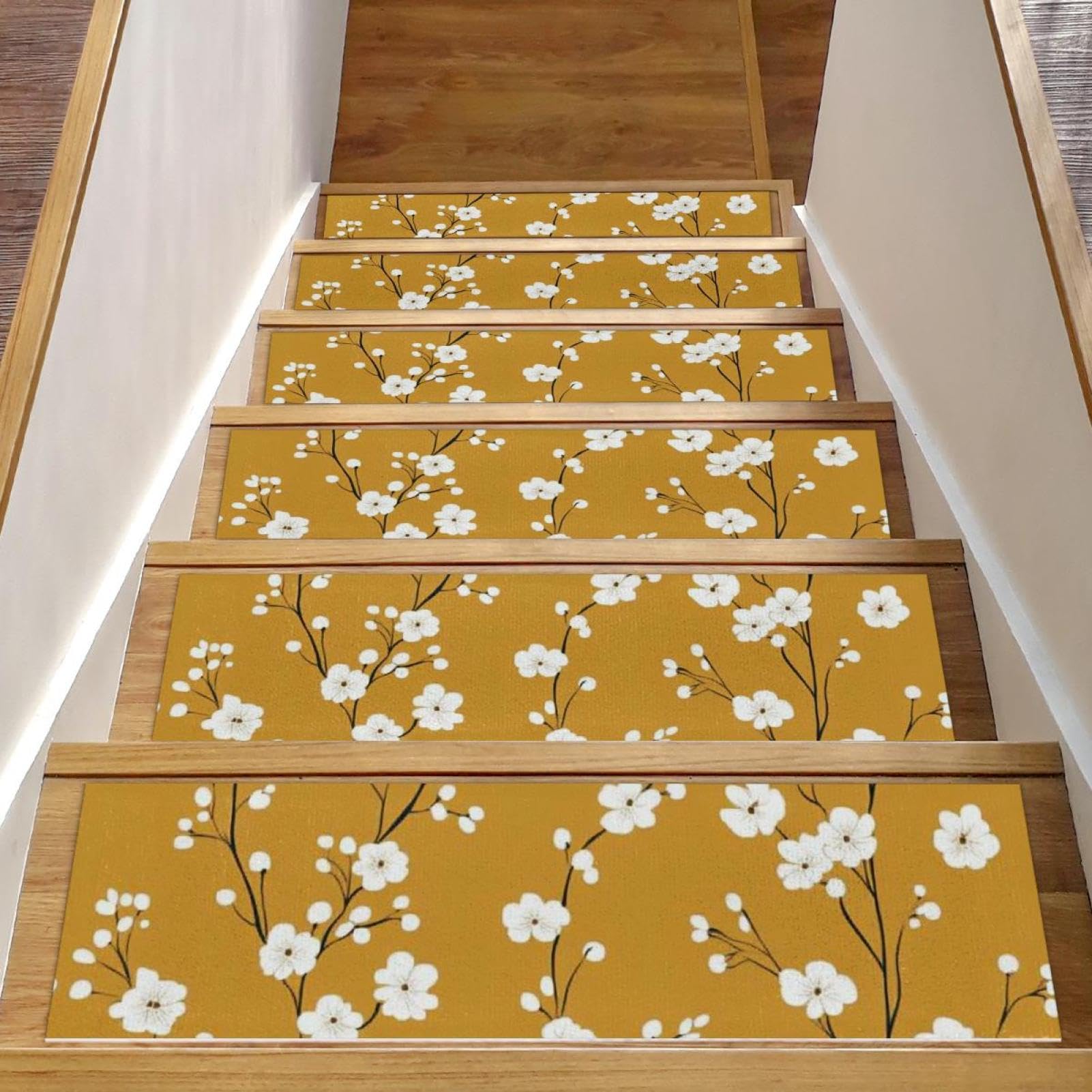 Alfombra antideslizante para peldaños de madera interiores que evita caídas