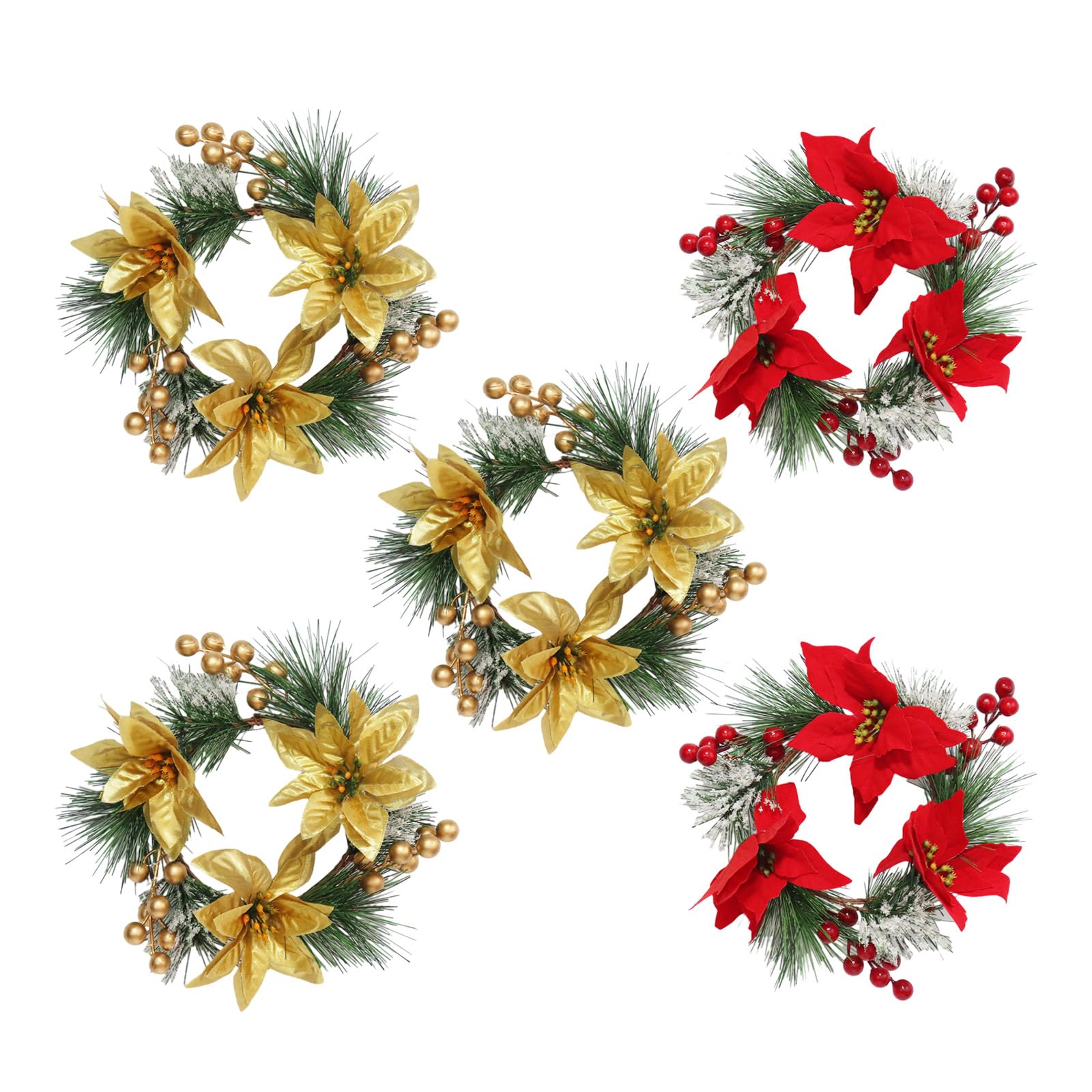Kalttoy Artificial Garland Thanksgiving and Christmas Simulation Flower Holder Rings for Indoor and Outdoor Use Suitable for Pillar Candles