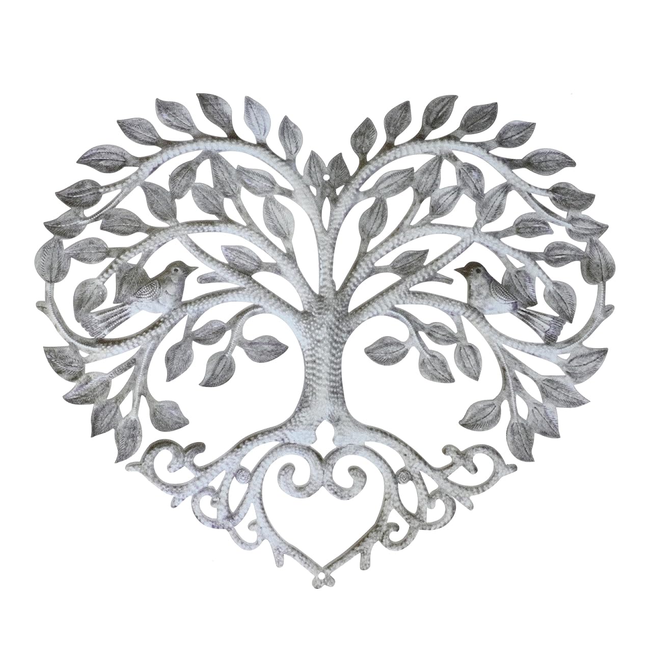 HEMOTON Heart Tree of Life Metal Wall Art, Garden Wall Decorations, 30x25cm Garden Decorations Outdoor Sculpture for Fence, Patio, Indoor Living Room, Bedroom
