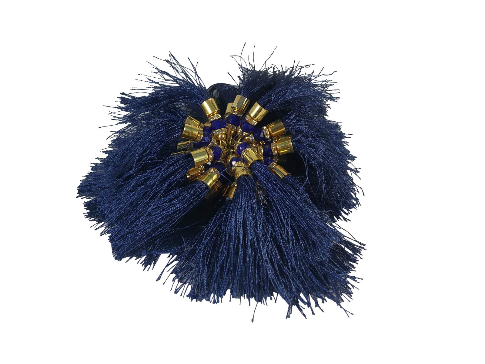 Uniqon CWG0107-03 (50 pcs Set,7.62 cm Long) Multi-Purpose Embroidery Material (Navy Blue) Ethnic Hanging Tassels/Latkan for Saree,Suit,Lehenga,Dresses Embellishing,Craftworks, Decorations