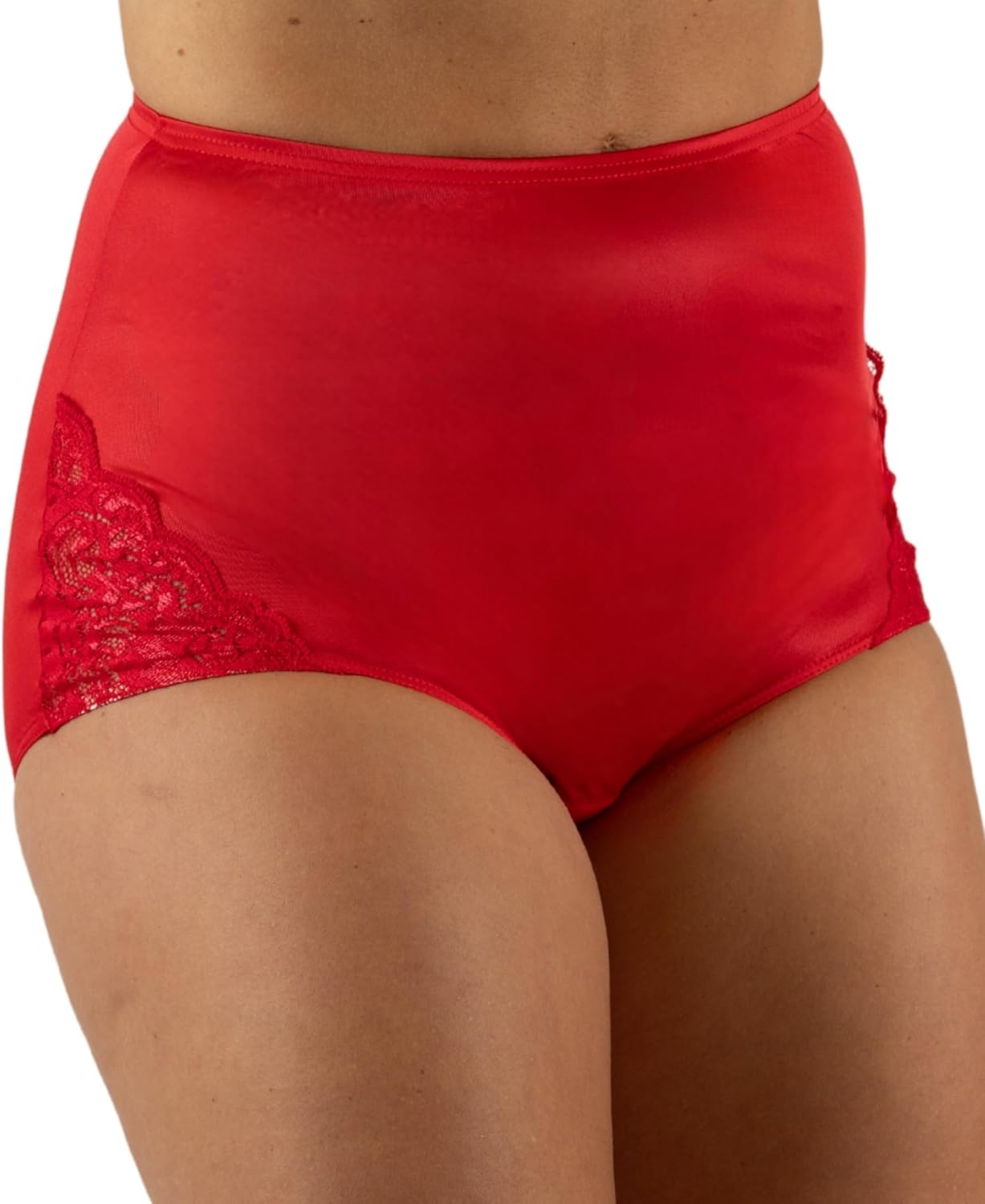 Shadowline womens Nylon Full Brief Panty With Lace 3-pack