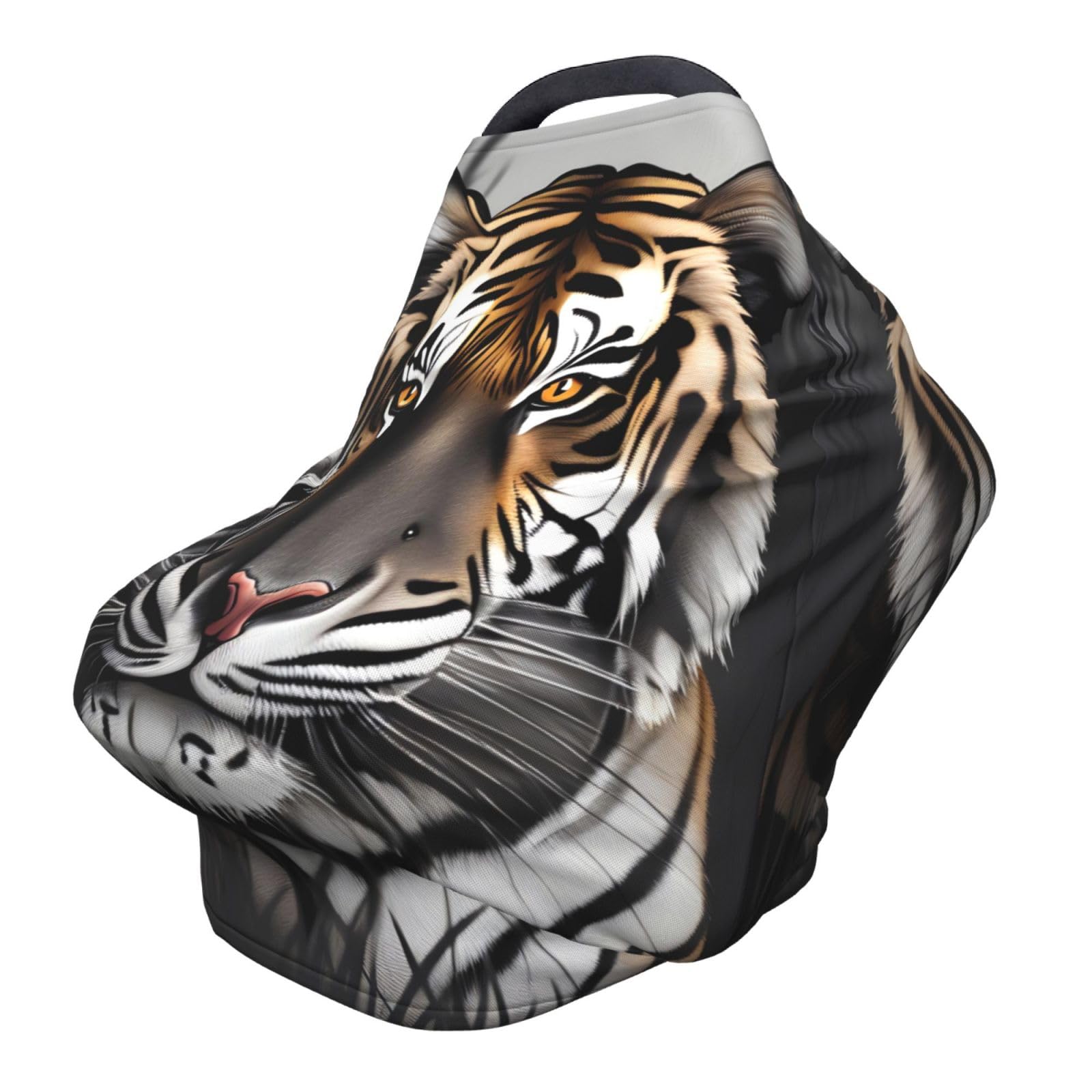 XZDHYZ Tiger at rest Versatile full-print Stroller Chair Cover/Nursing Cover, specially designed for your baby, Black