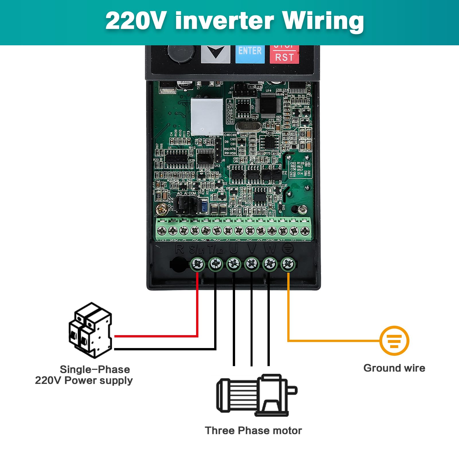 VFD Frequenzumrichter mit variabler Frequenz, 220 V, 1,5 kW, einphasiger auf dreiphasiger VFD-Wechselrichter, Frequenzumwandler für Spindelmotor-Drehzahlregelung
