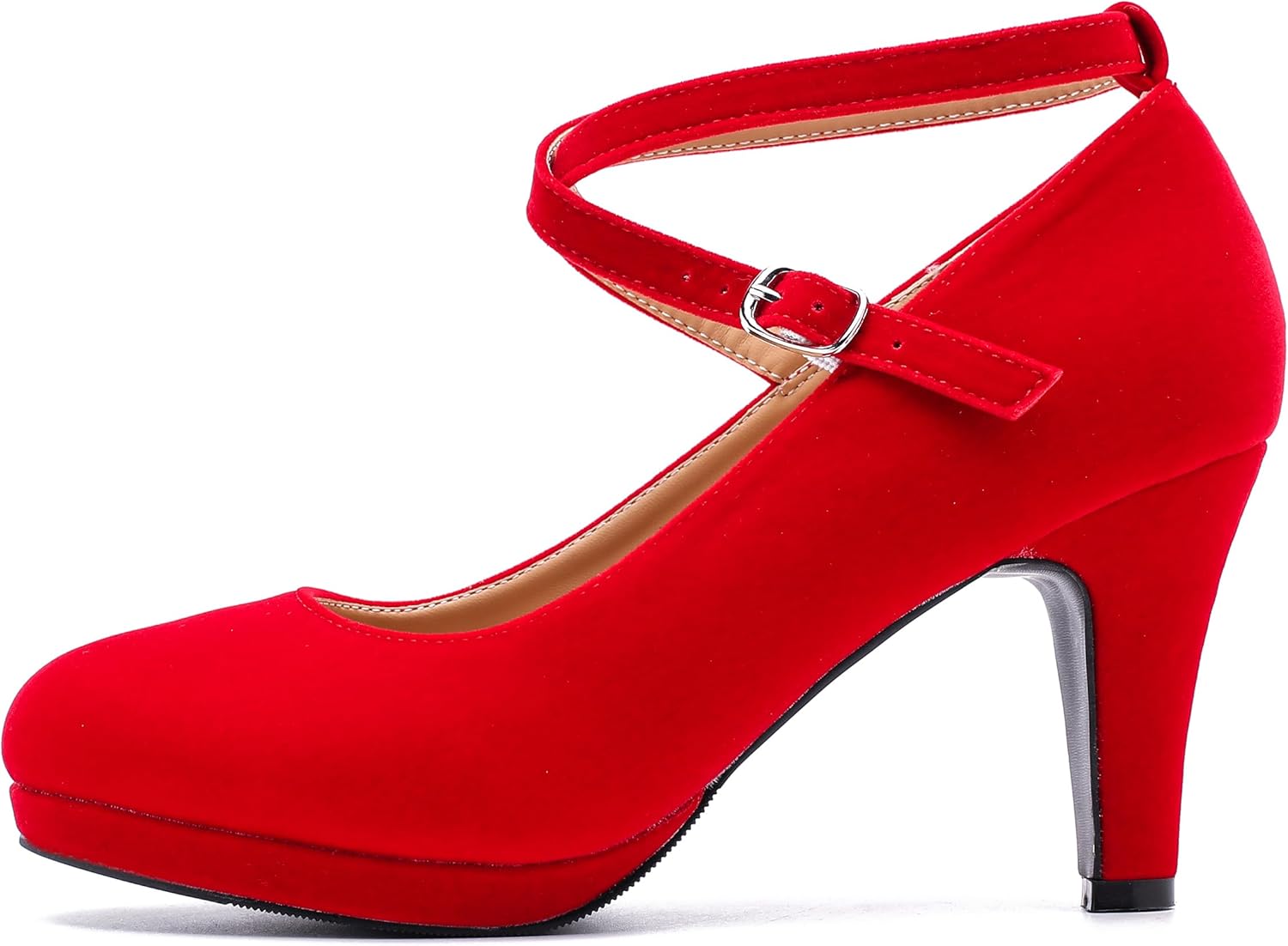 LIURUIJIA Women's Platform High Heels Sexy Cross Ankle Strap Pumps Wedding Work Party Dress Shoes - Image 7