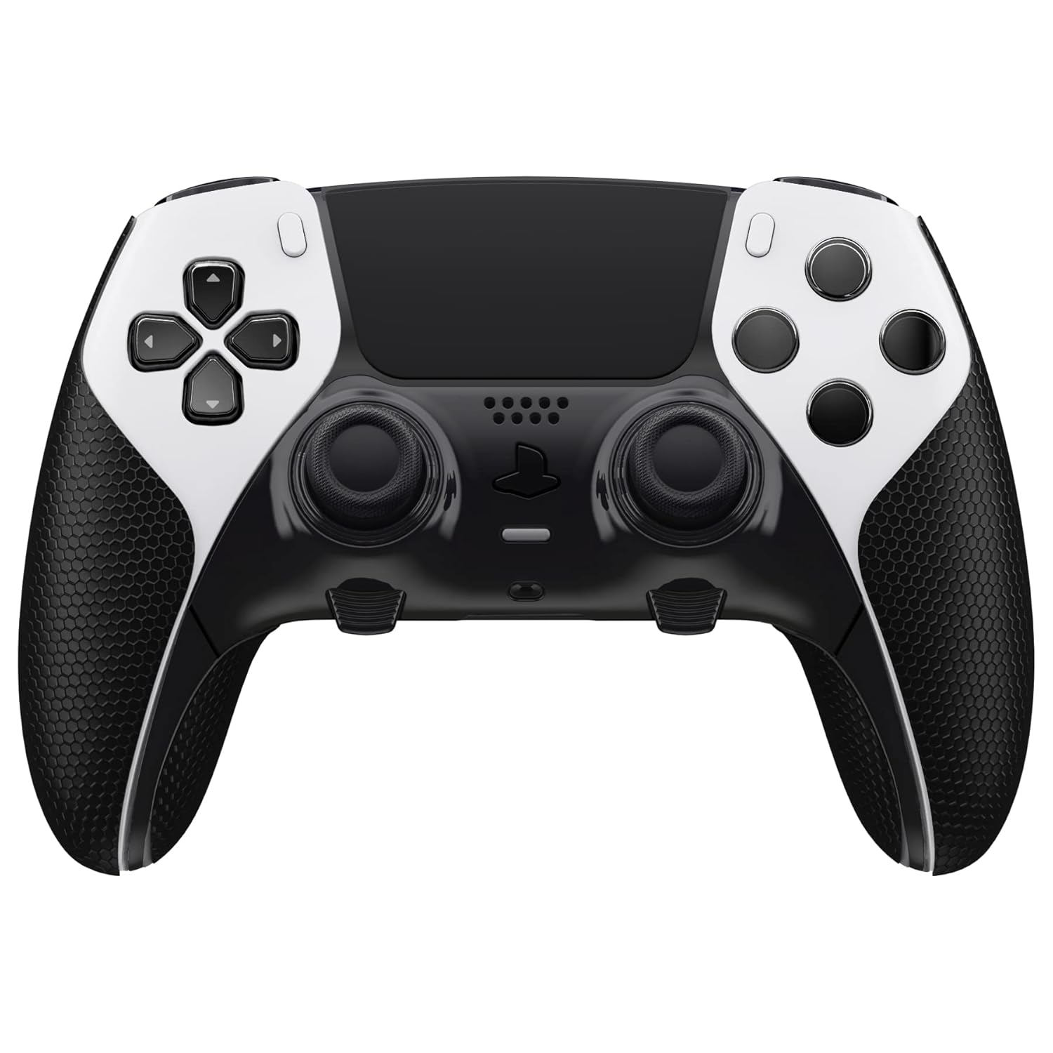 PlayVital Anti-Skid Sweat-Absorbent Controller Grip for ps5 Edge Wireless Controller, Professional Textured Soft PU Handle Grips Anti Sweat Protector for ps5 Edge Controller - Black - Image 3