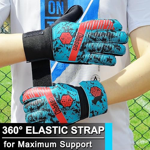 Miniatura 5 de Guantes de portero de fútbol para niños, jóvenes y adultos, guantes de portero de fútbol de agarre fuerte con protección para los dedos,