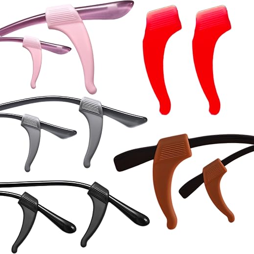 ONE AGE [Pack of 2 Pairs / 4 Pcs Temple Tips Silicone Hook Anti-Slip Glasses Cover Suitable for Kids Men Women Eyewear Spe...