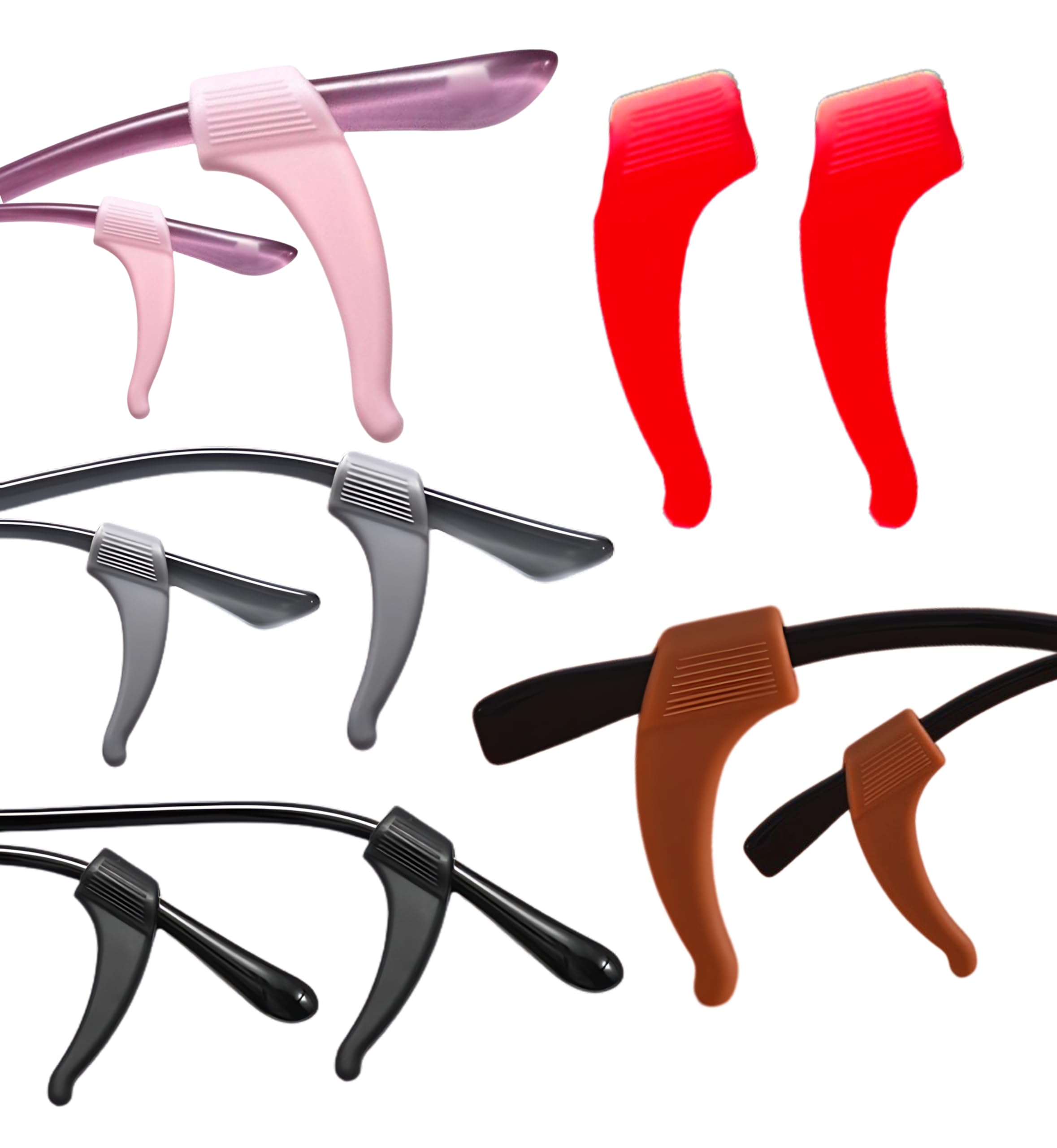 [Pack of 2 Pairs / 4 Pcs Temple Tips Silicone Hook Anti-Slip Glasses Cover Suitable for Kids Men Women Eyewear Spectacles Goggles Coolers Sports Daily Activities Grip and Comfort-image-5