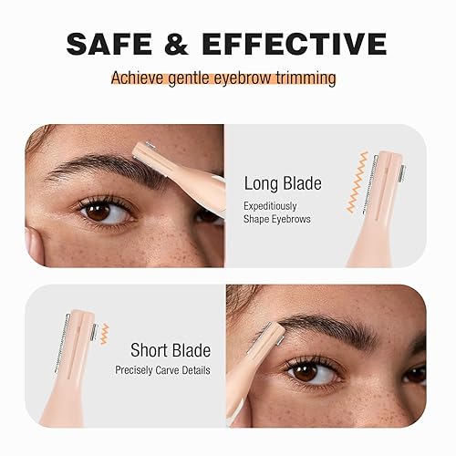 Miniatura 2 de SUPRENT Removedor de vello facial para mujer y recortador de cejas con cabezal pivotante, afeitadora facial recargable sin dolor en labios,