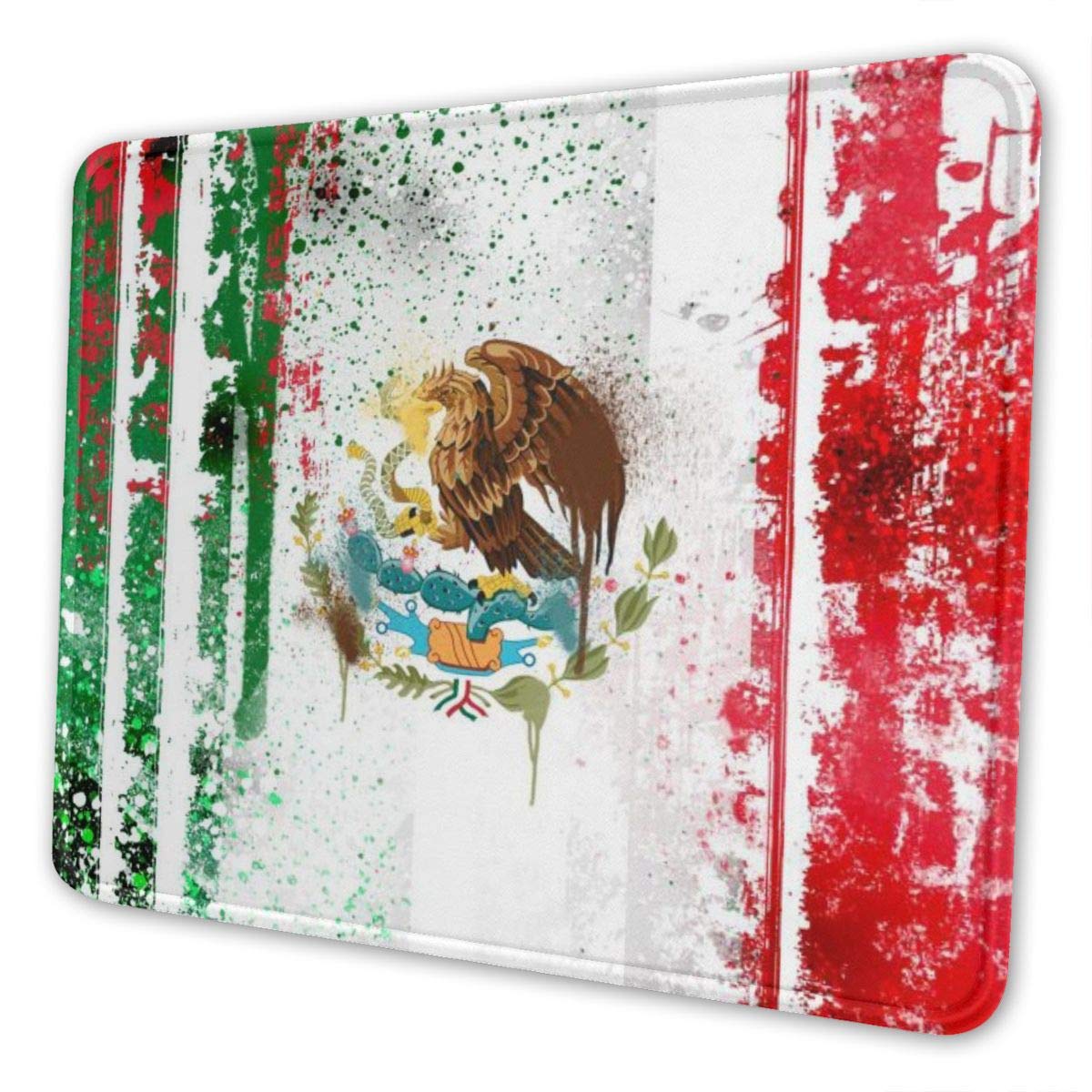 Gaming Mouse Pad - Mexican Flag Rectangle Rubber Mousepad - 8.3 X 10.3 in X 0.12''(3mm Thick) Mouse Mat for Gift Support Wired Wireless Or Bluetooth Mouse