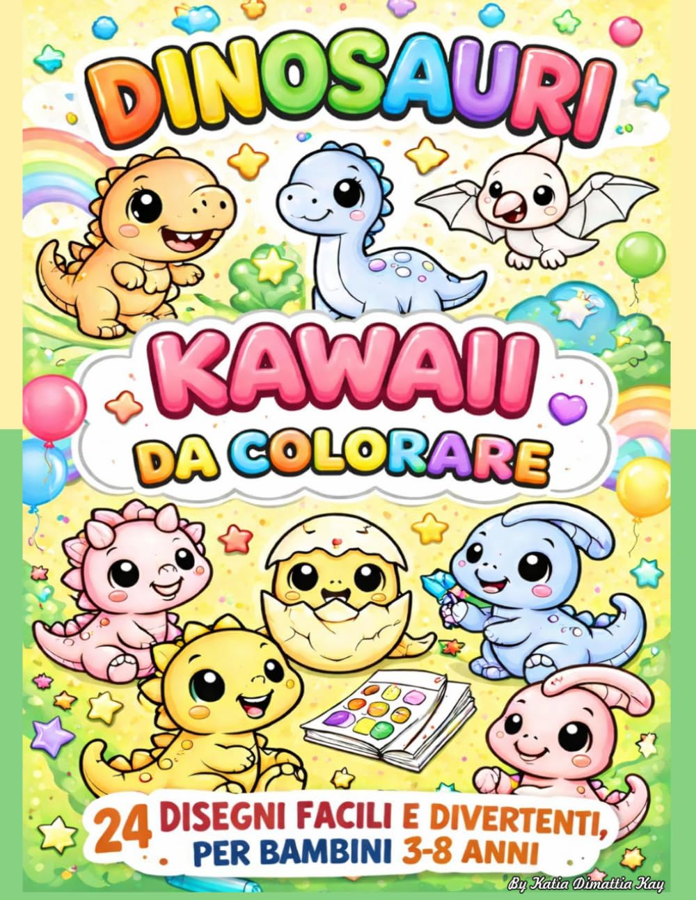 Dinosauri Kawaii: Libro da Colorare per Bambini (Libri da Colorare Kawaii per Bambini)