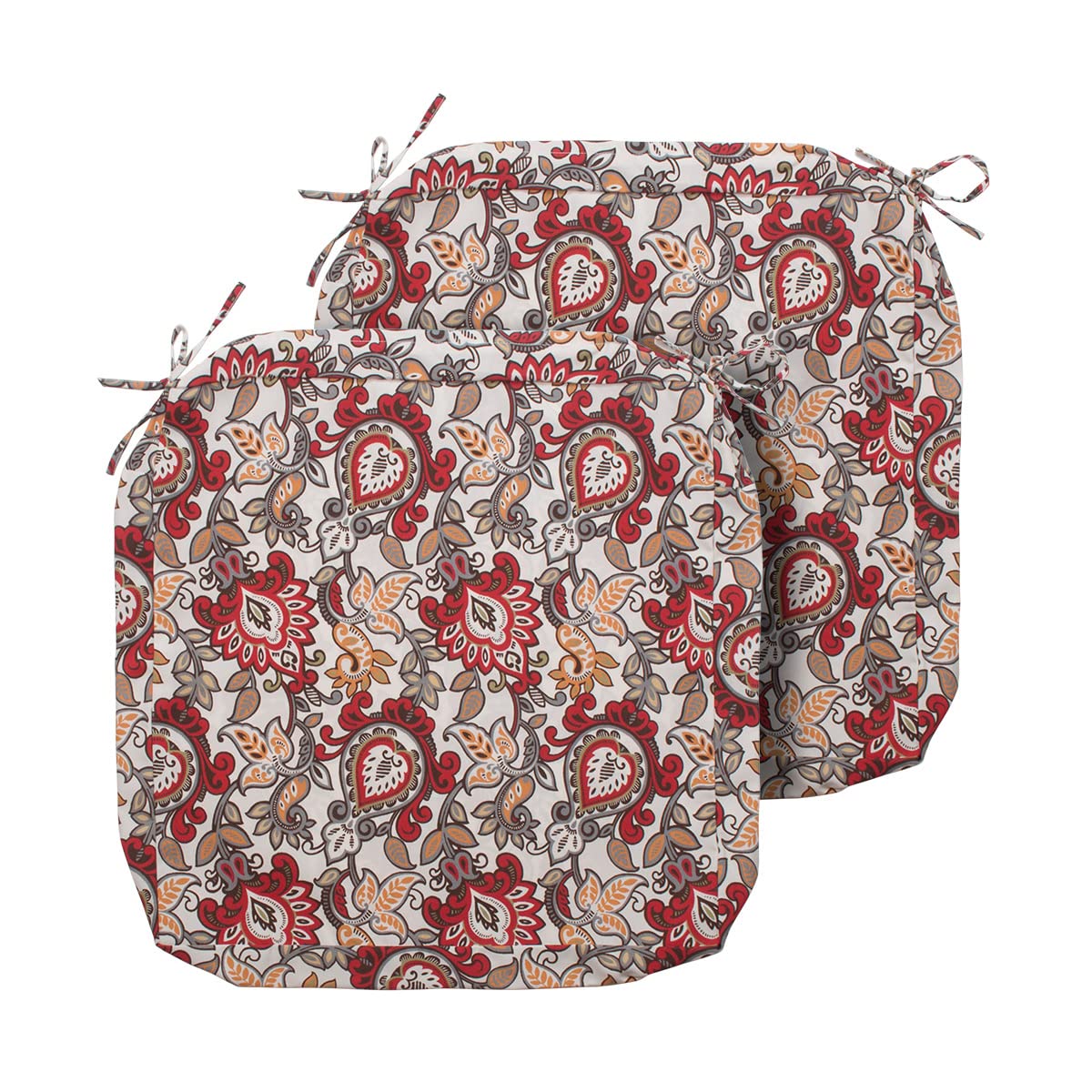 Magpie Fabrics Indoor Outdoor Cushion Cover Replacement 2 Pack, NO Insert! Water Repellent Slipcover with Ties Decor for Patio Garden Chair Seat Sofa