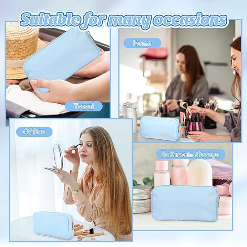 Miniatura 4 de 6 bolsas de maquillaje de nailon para viaje, bolsa de nailon con cremallera, bolsa de cosméticos de nailon, organizador de bolsa de maquillaje para