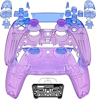 Vista 9 de eXtremeRate Juego completo de carcasa de repuesto con botones y cubierta de panel táctil, placas delanteras y traseras transparentes compatibles