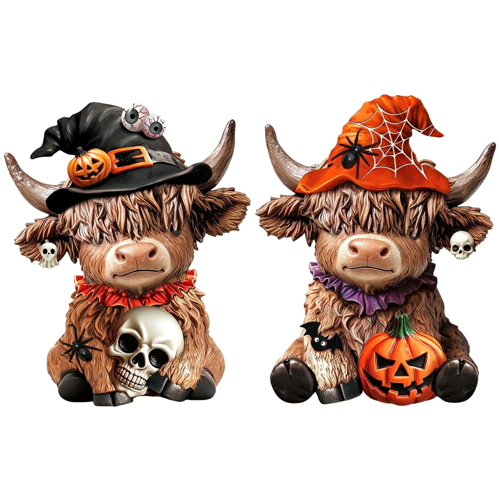 KxrTpx Highland Cow Ornaments, 2 Pcs Wooden Decor