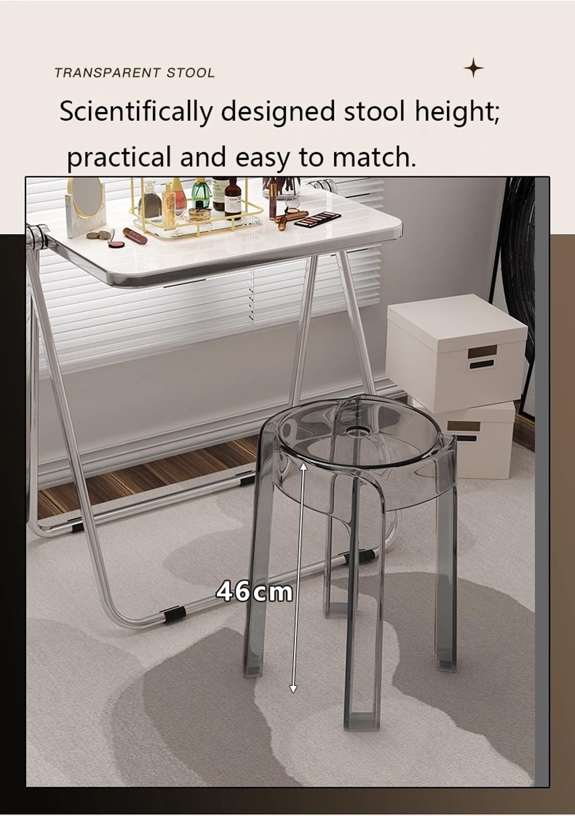 Banco de ducha transparente, taburete antideslizante impermeable, asiento de ducha de esquina transparente, banco que ahorra espacio para baños pequeños, elegante acento marrón (A)