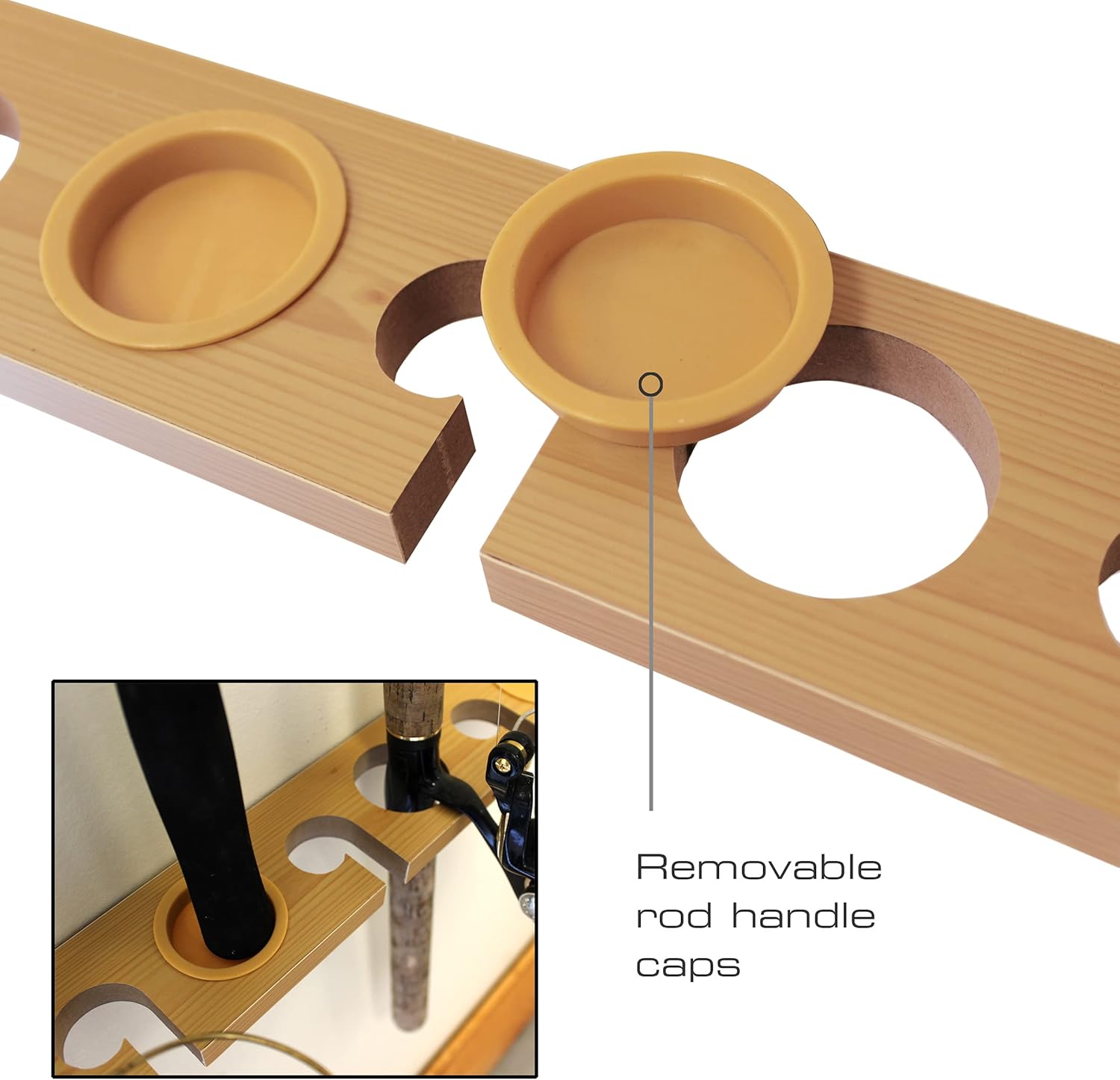 Rush Creek Creations 11 Fishing Rod Storage Wall, Ceiling, or Garage Mount Rack, American Cherry : Everything Else