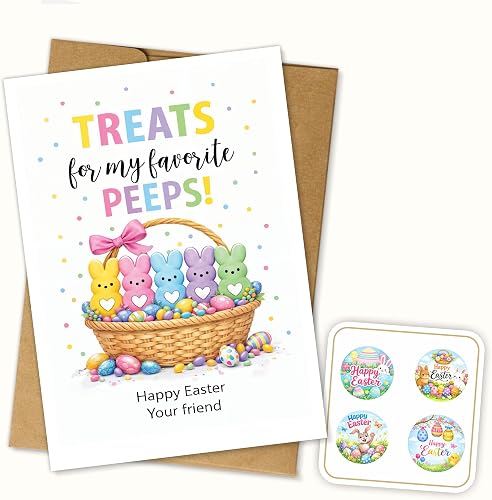 Hieprints Happy Easter Cards Blank Note Cards with Envelopes and Stickers Easter