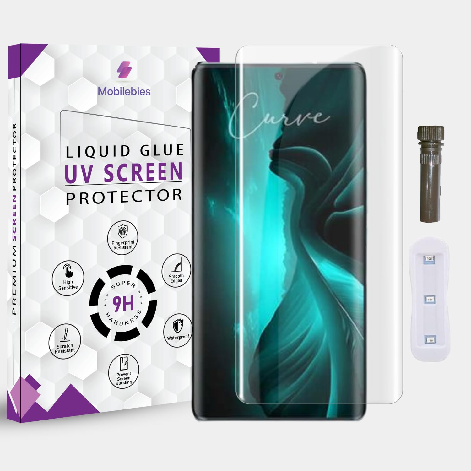Mobilebies® Advanced HD+ UV Tempered Glass Screen Protector For Lava Blaze Curve 5G (6.67 Inch, Pack of 1) Full Adhesive UV Curved Screen Guard, with installation kit & Guide (B0CZRYRNVV) Amazon Price History, Amazon Price Tracker