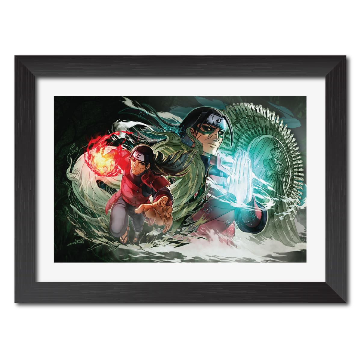 TenorArts Hashirama Senju Naruto Anime Laminated Poster Framed Paintings with Black Frames (12inches x 9inches) [Redesigned with Thick Textured Frames]