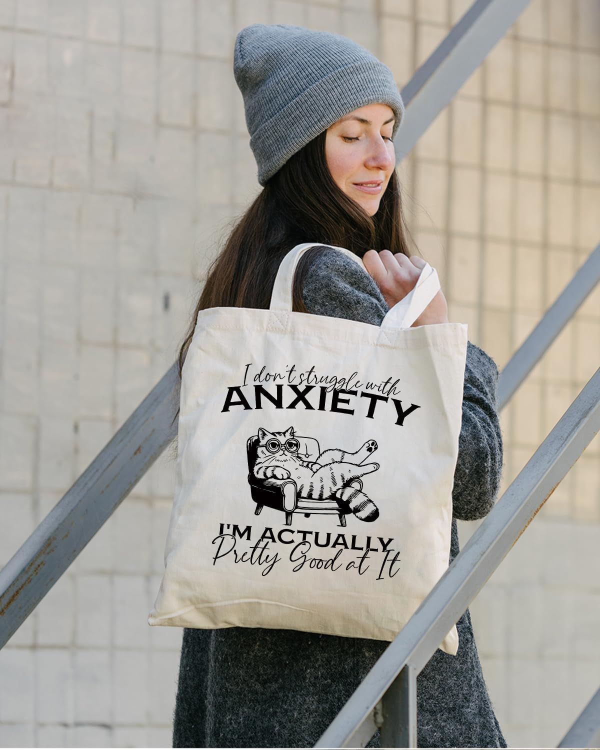 Funny Animal Tote Bag for Women, Reusable Totes Bags For Casual Vacation Shopping Work, Aesthetic Canvas Tote Bag for Women - Image 2