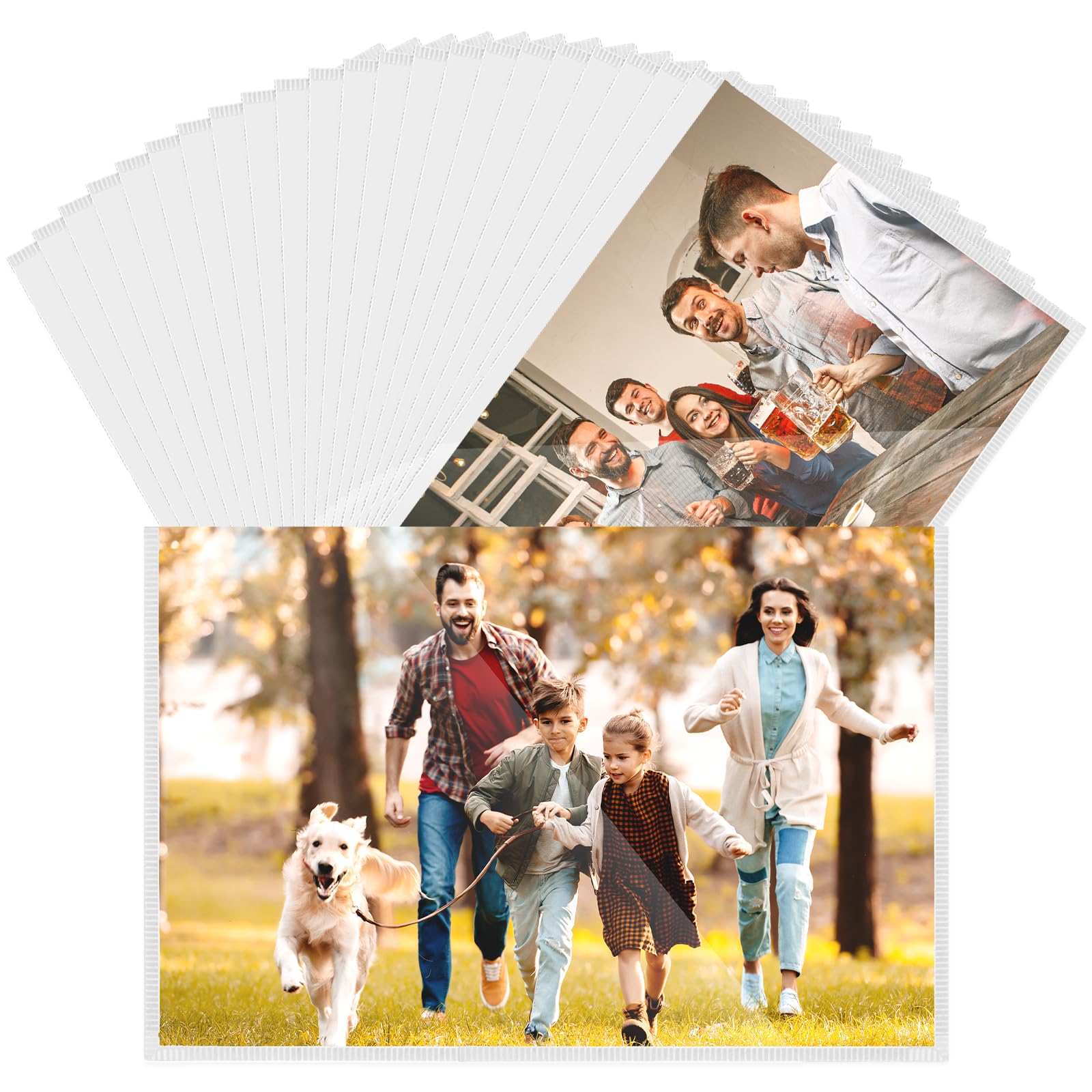 Gatphy 24PCS Magnetic Picture Frames 6x4, Fridge Photo Frames Magnetic Picture Frame Holder Kids & Family Paper Display Photo Frame Set for Refrigerator/Office/Home (24Pcs)