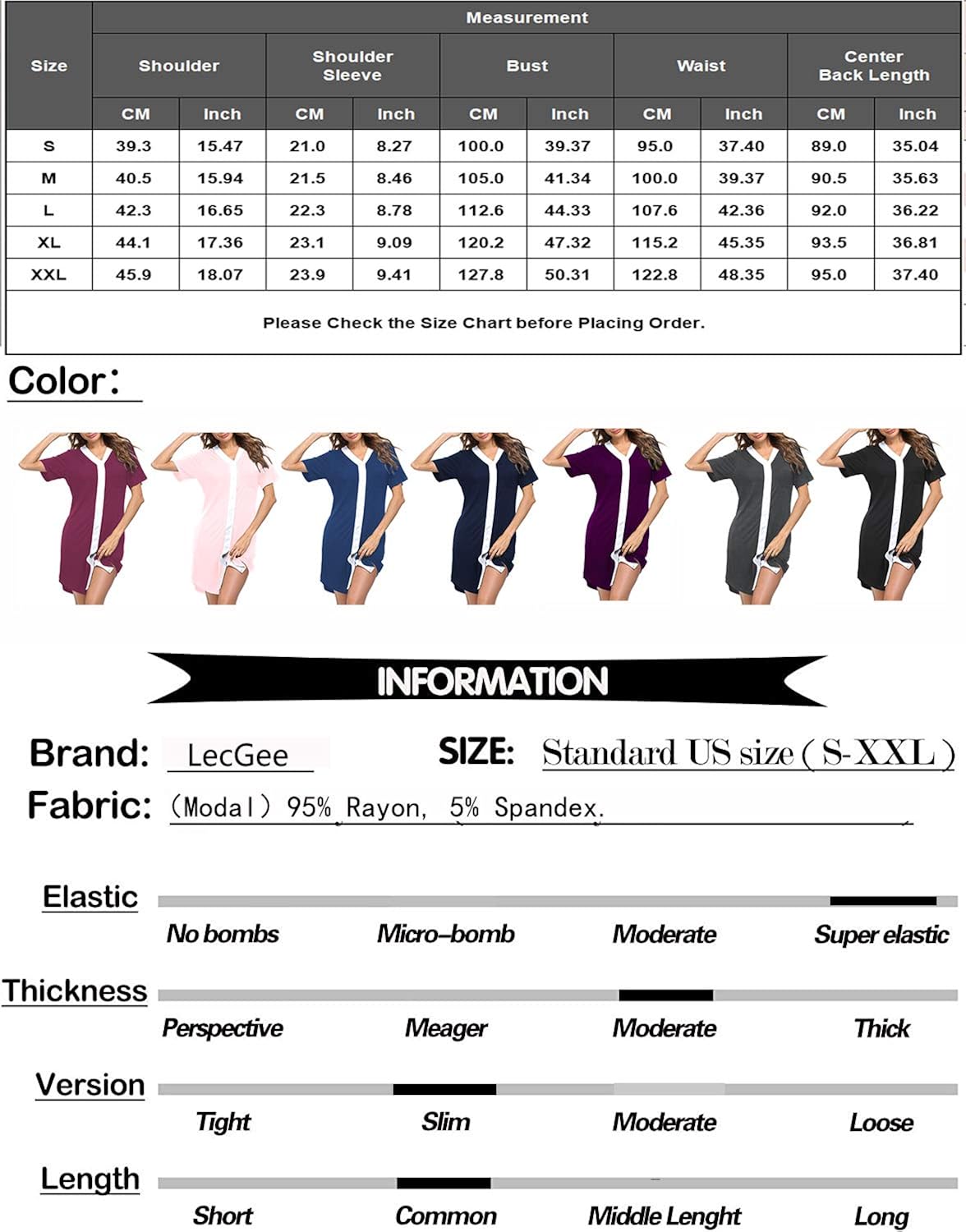 LecGee Women's Nursing Sleepshirt Button-Front Maternity Nightshirt Short Sleeve Sleepwear Nightgown Sleepdress Gown at  Women’s Clothing store