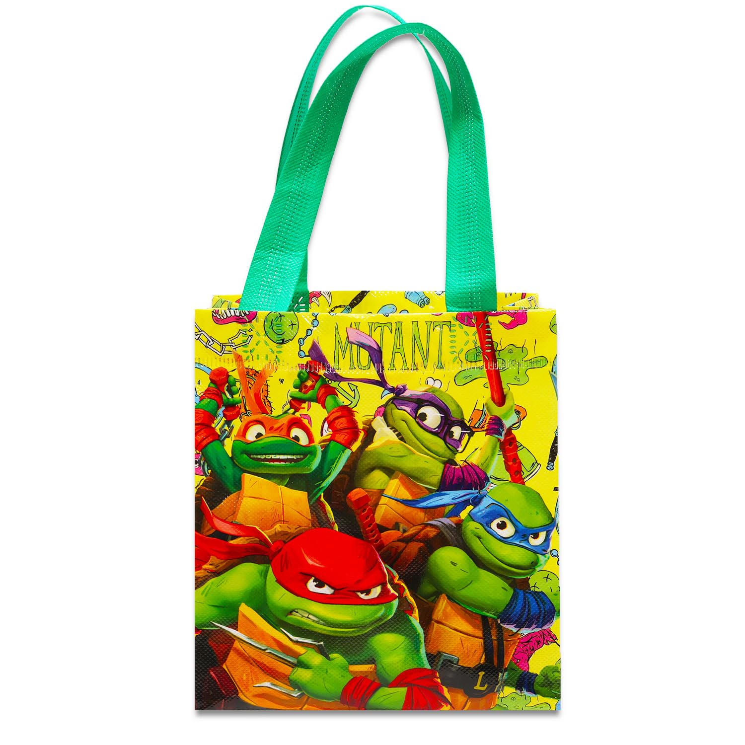 Set 3 Sacchetti Regalo TMNT Teenage Mutant Ninja Turtles – Tote Bag Medie Per Feste, In Nylon