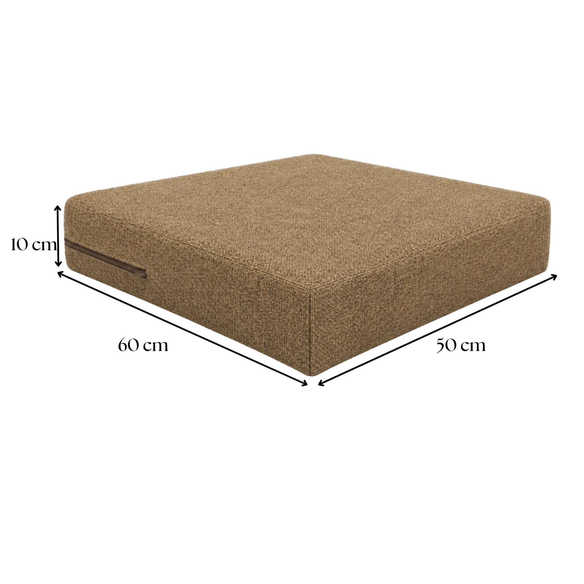 chilly pilley® Rattan-Möbelkissen, Gartenkissen, Sitzkissen, viele Größen und viele Farben 50x60x10, Braun