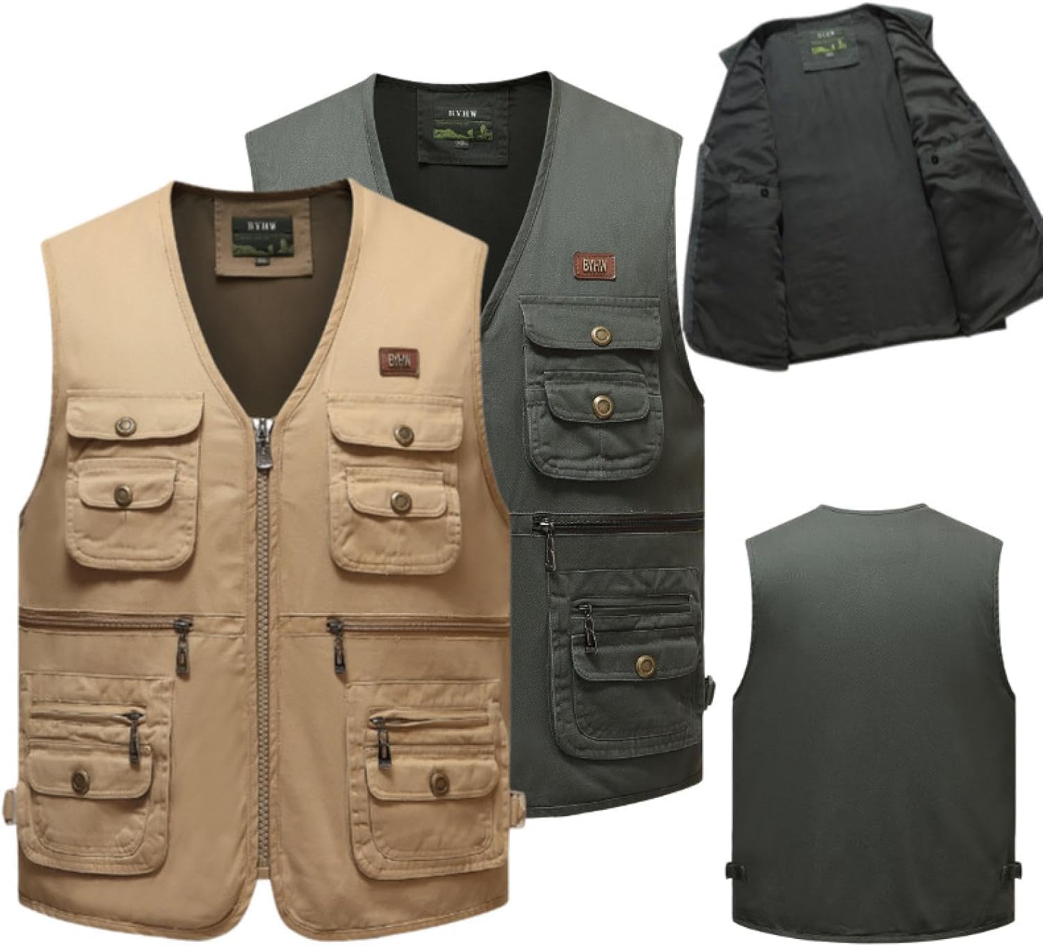 Amazon.com: RhLLvJ Vests Zippered Vest with Multiple Pockets Dad's
