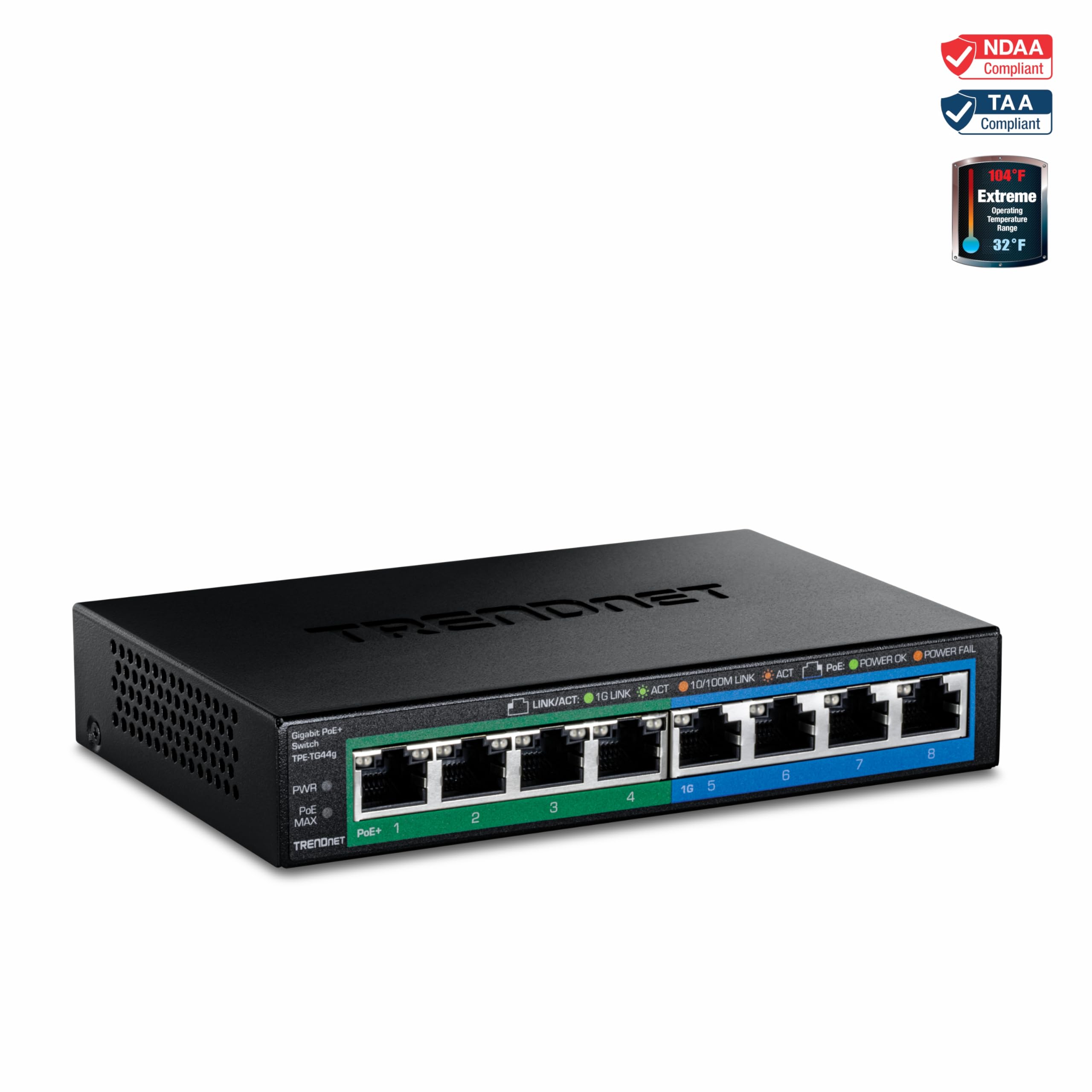 Amazon.com: TRENDnet 8-Port Gigabit GREENnet PoE+ Switch