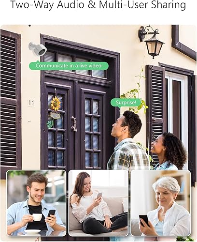 Miniatura 7 de Cámaras de seguridad inalámbricas magnéticas para exteriores, 2.4G WiFi 2K alimentadas por batería, detección de movimiento AI, visión nocturna a