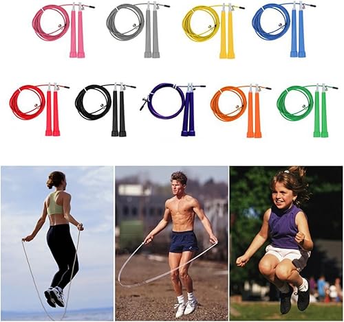 Miniatura 8 de JUSTDOLIFE - Cuerda de fitness para interiores, cuerda de saltar ajustable de alta calidad de 9.84 pies con cable de velocidad rápida y asas de