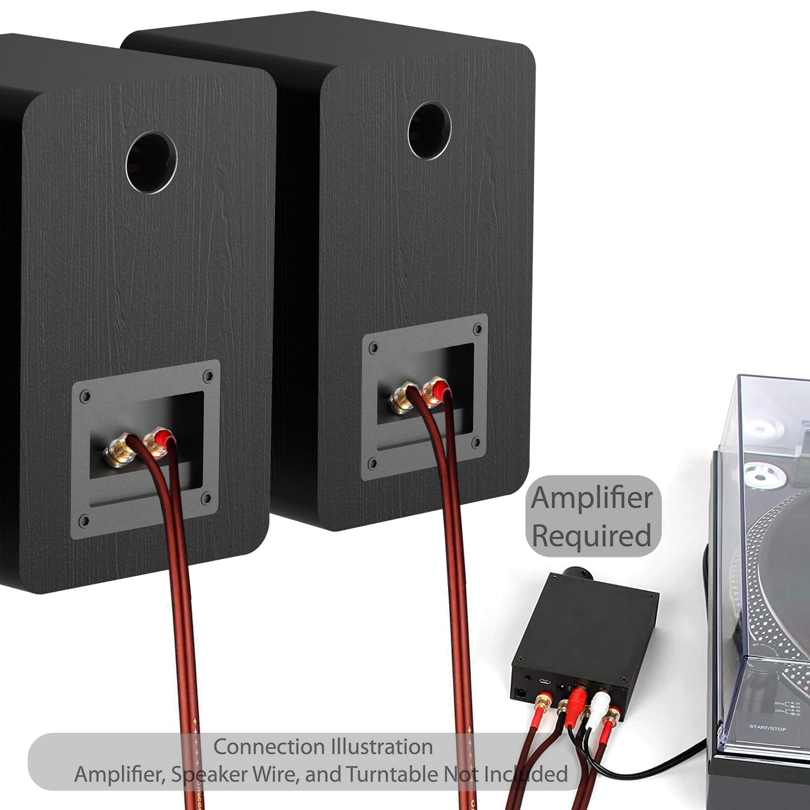LONPOO Passive Regal-Lautsprecher Paar, 100W RMS HiFi Lautsprechers 2-Wege mit 4-Zoll-Aluminiumkonus-Tieftöner und 1-Zoll Seiden-Hochtonkalotte, 4-8 Ohm (LP-42MX)