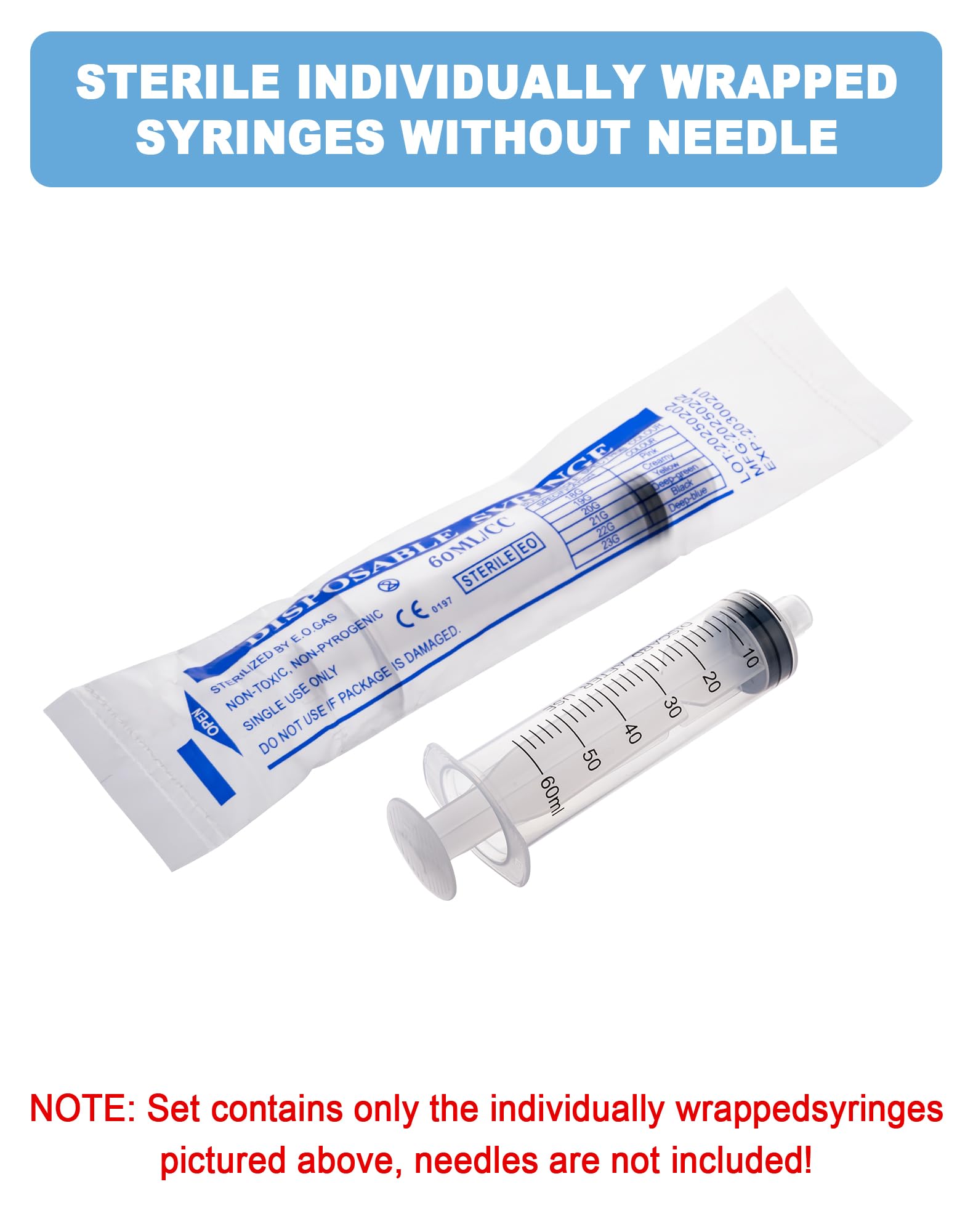 60mL Syringes without Needle, Sterile, Individually Wrapped — Amazon image 8