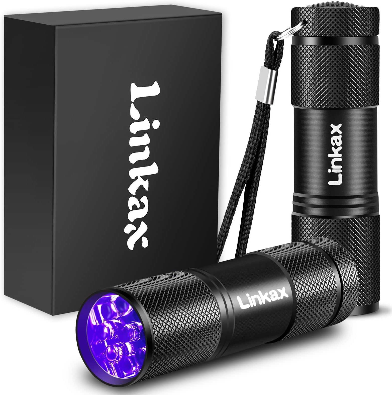 Linkax UV Torch Pets Black Light 9 LED UV Flashlight Dogs/Cats Urine Detector Ultraviolet Flashlight Find Stains on Clothes Carpet Rugs Floor(Batteries not Included)