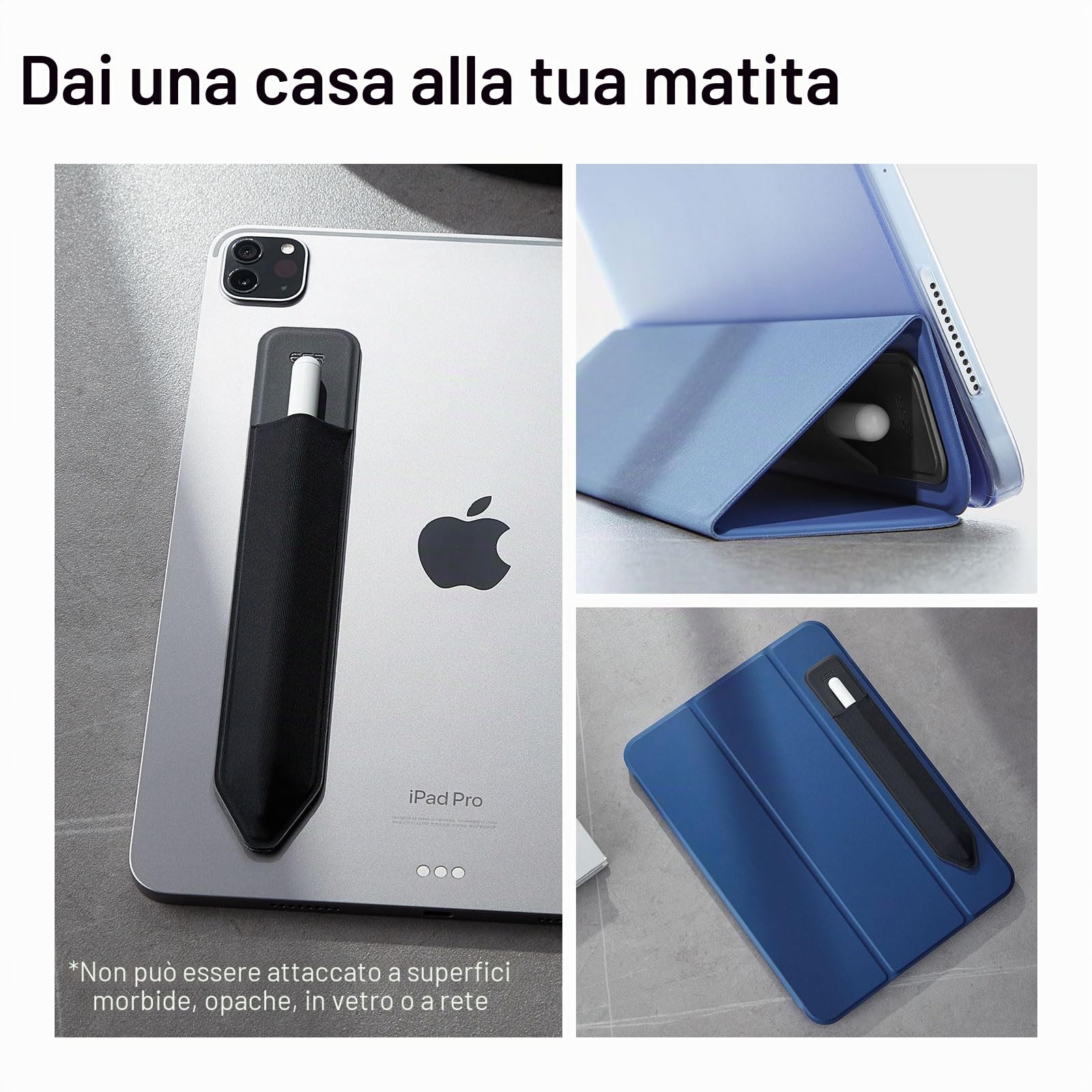 ESR Cover per Apple Pencil 1° e 2° Generazione, Tasca Protettiva Elastica, Manica Adesiva per Penna Capacitiva - Nero